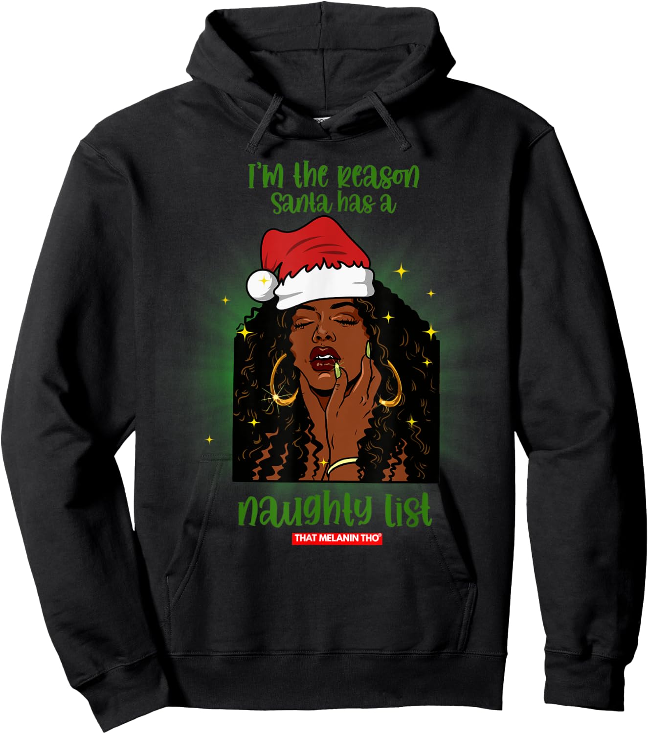 I'm The Reason Santa Has A Naughty List Mrs. Claus Christmas Hoodie - Hoodie | Black