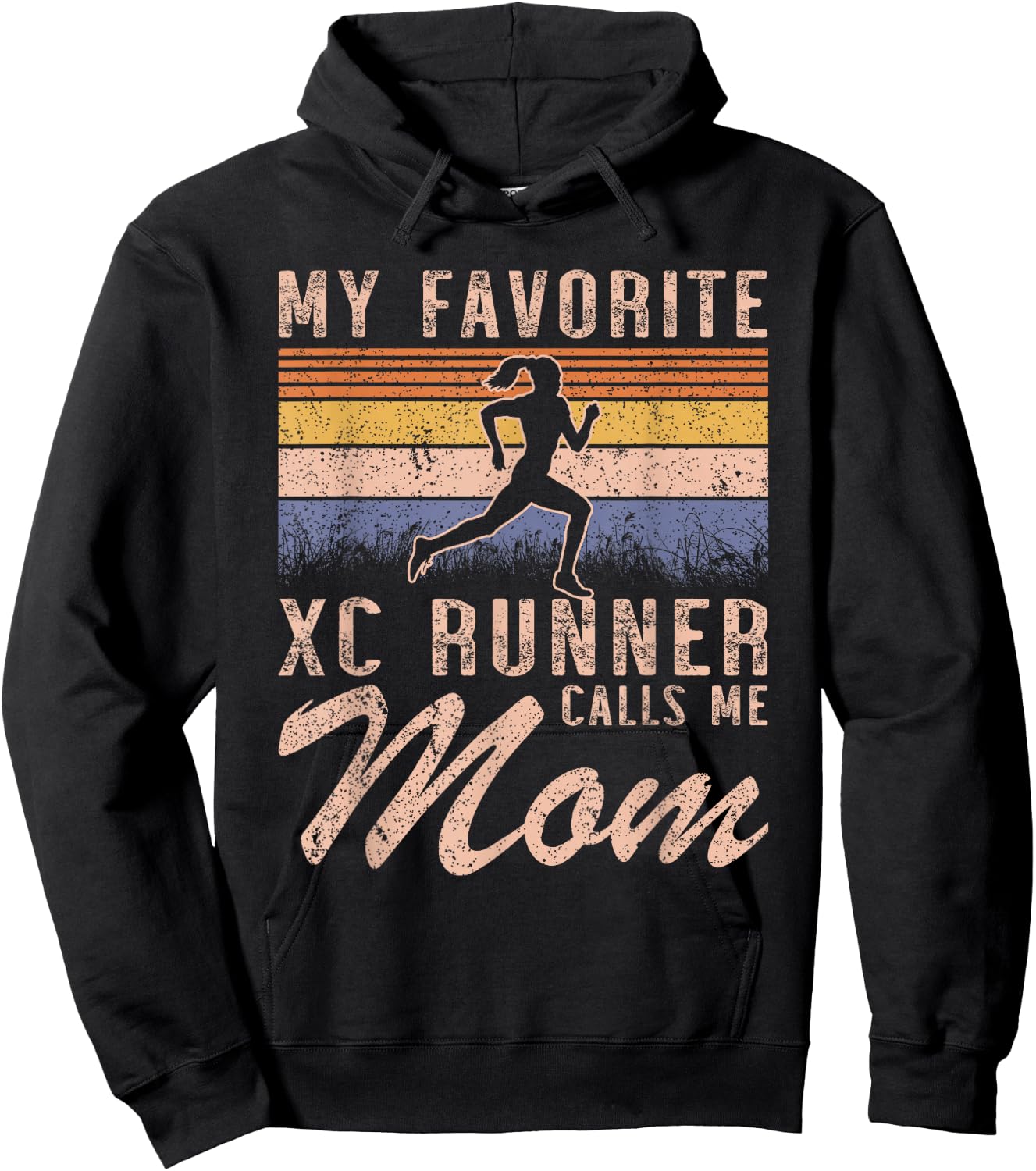 My Favorite Cross Country Runner Calls Me Mom - Running Girl Hoodie - Hoodie | Black