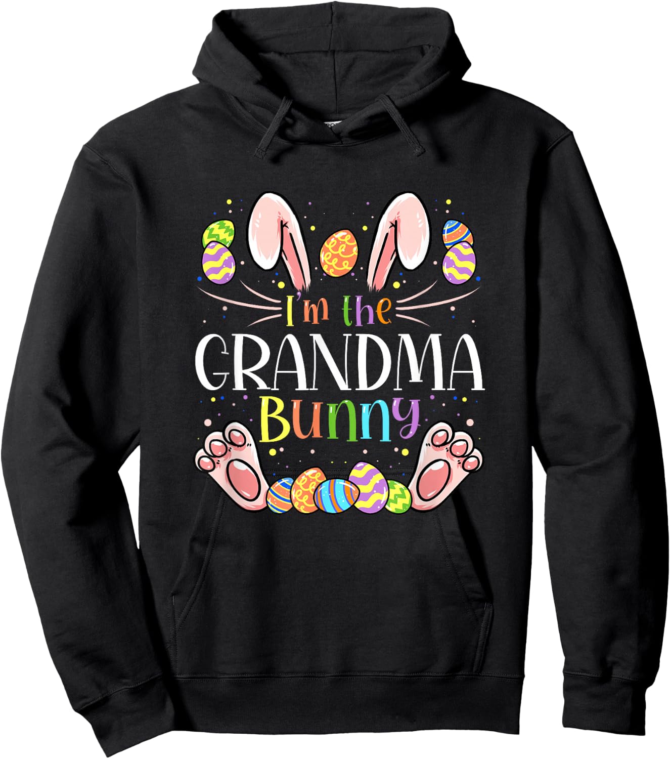 I'm The Grandma Bunny Matching Family Easter Party Hoodie - Hoodie | Black
