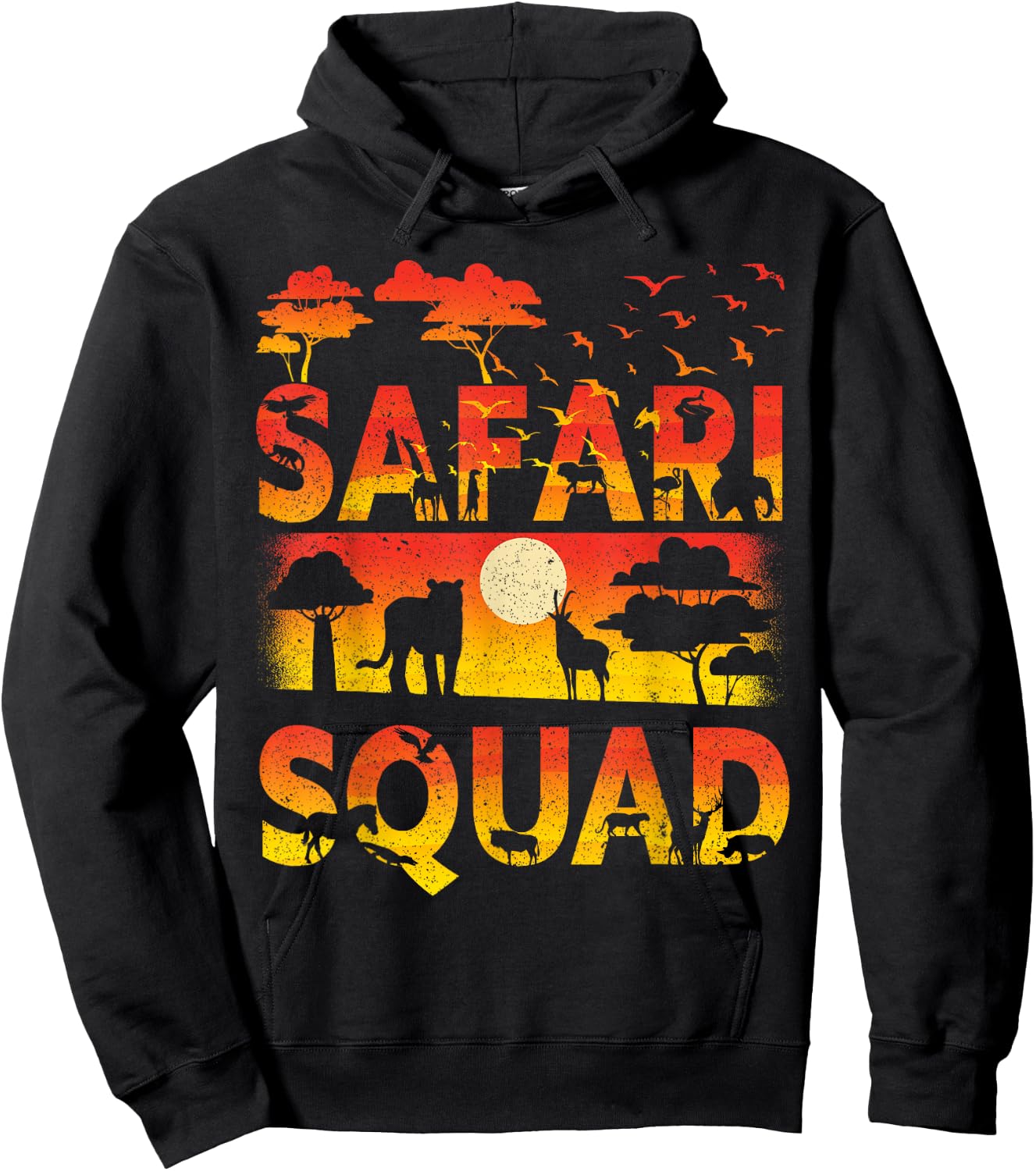 Safari Squad Zoo African Animals Hoodie - Hoodie | Black