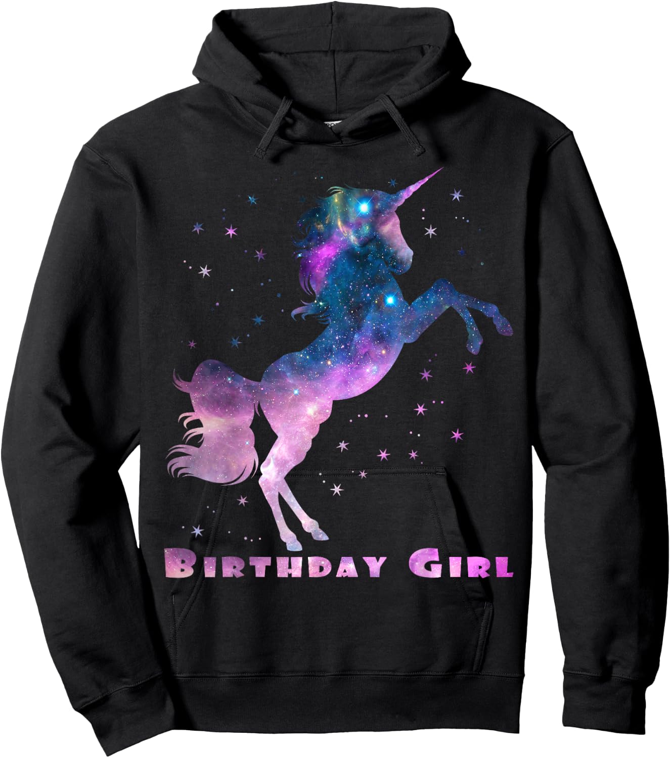 Space Unicorn Birthday Girl Galaxy Unicorn Cute Teens Kids Hoodie - Hoodie | Black