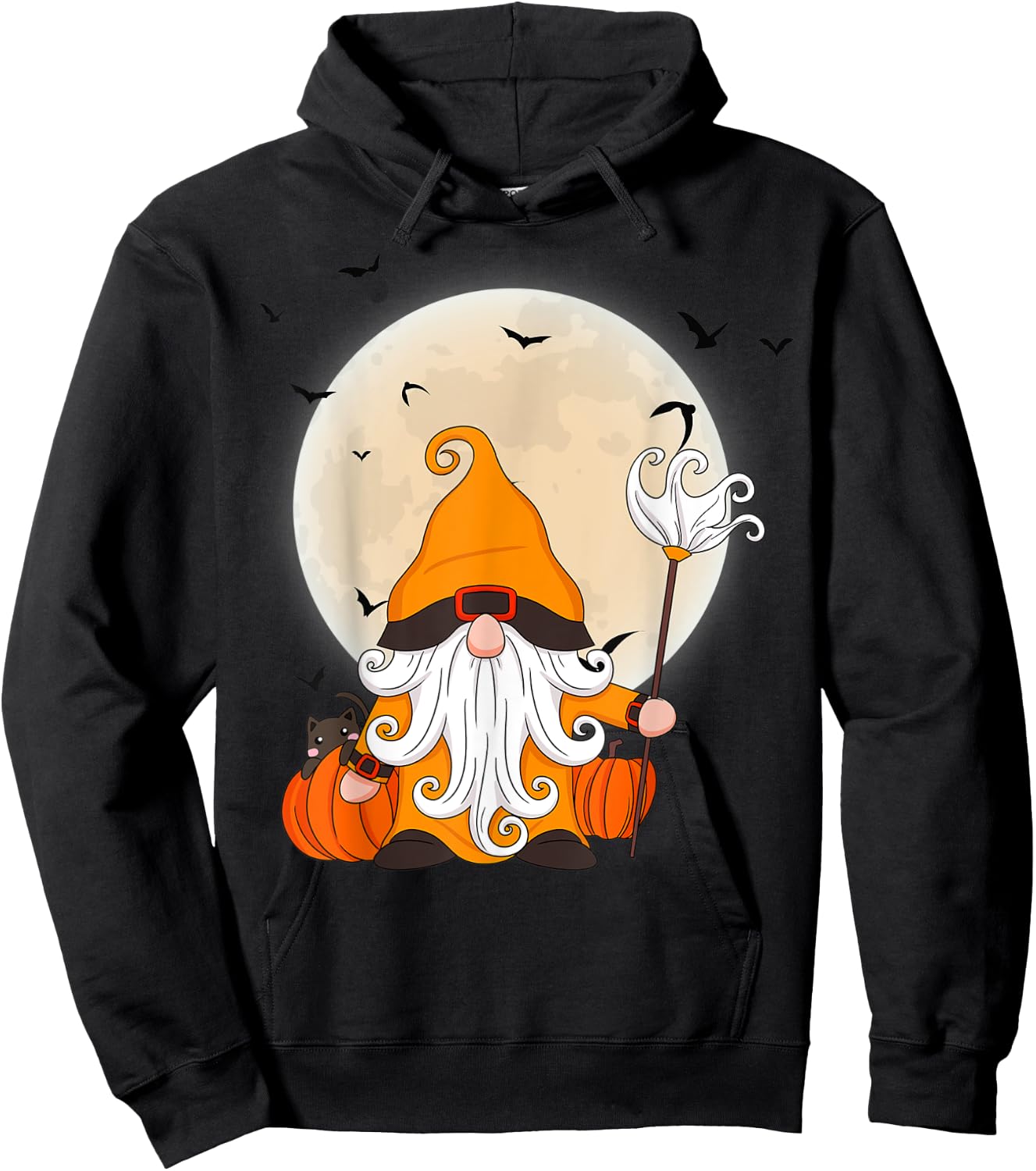 halloween cat gnome cute Gnome Halloween Costume Pumpkin Men Women Kids Hoodie - Hoodie | Black