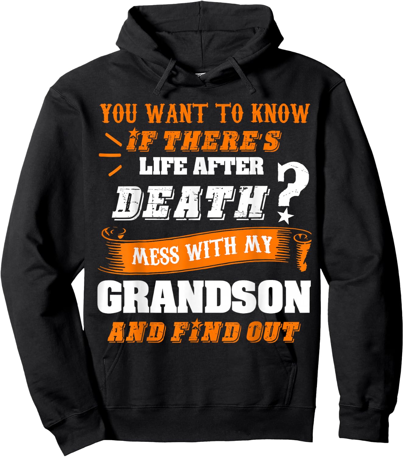 Family Shirt Don't Mess With My Grandson Funny Gift Hoodie - Hoodie | Black