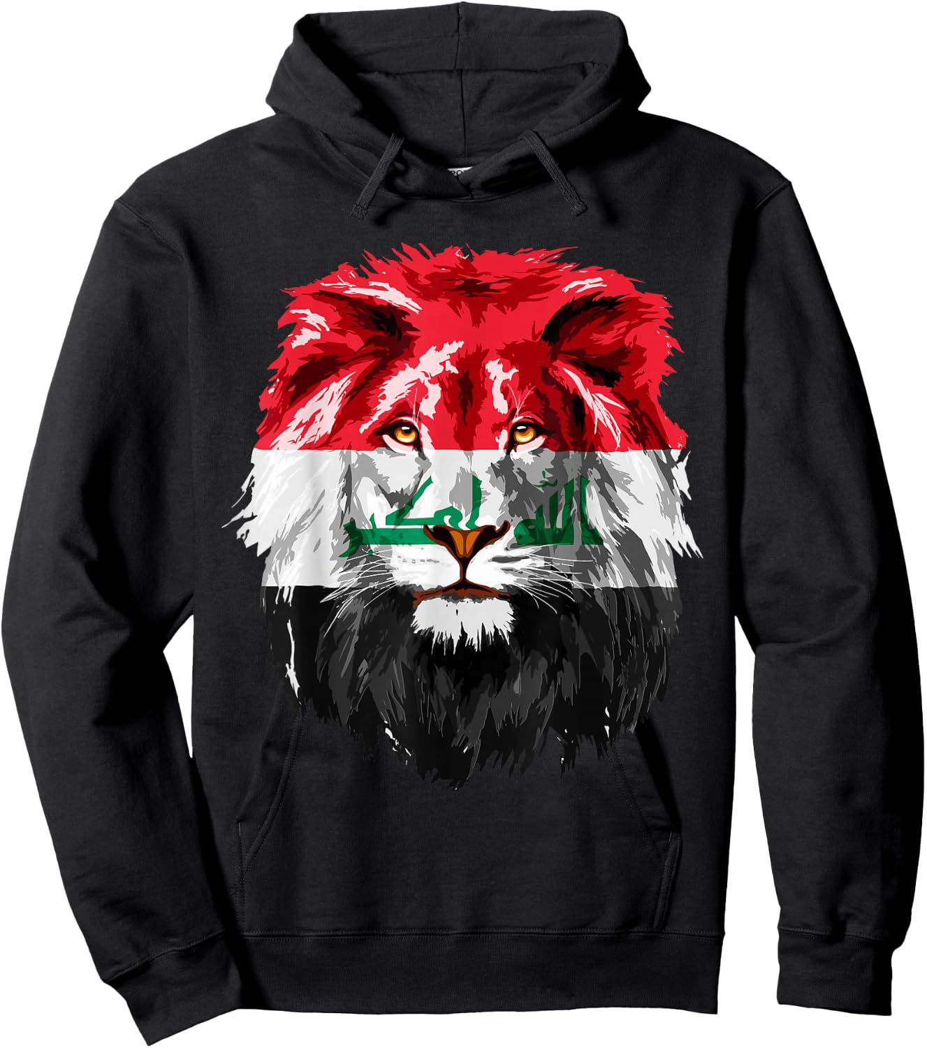 Iraqi Flag Iraq Pride Lion Face Iraq Flag Hoodie - Hoodie | Black