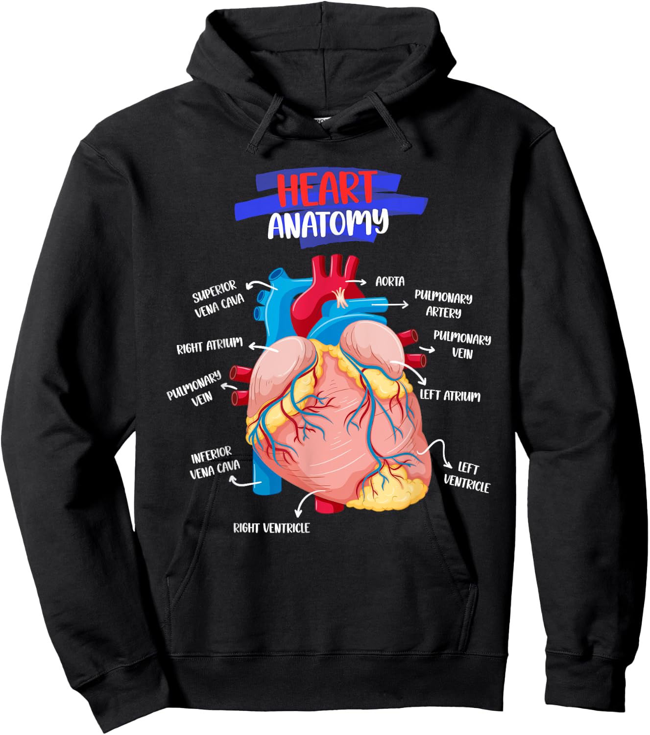 Anatomy Human Heart Anatomical Cardiac Heart Doctor Medical Hoodie - Hoodie | Black