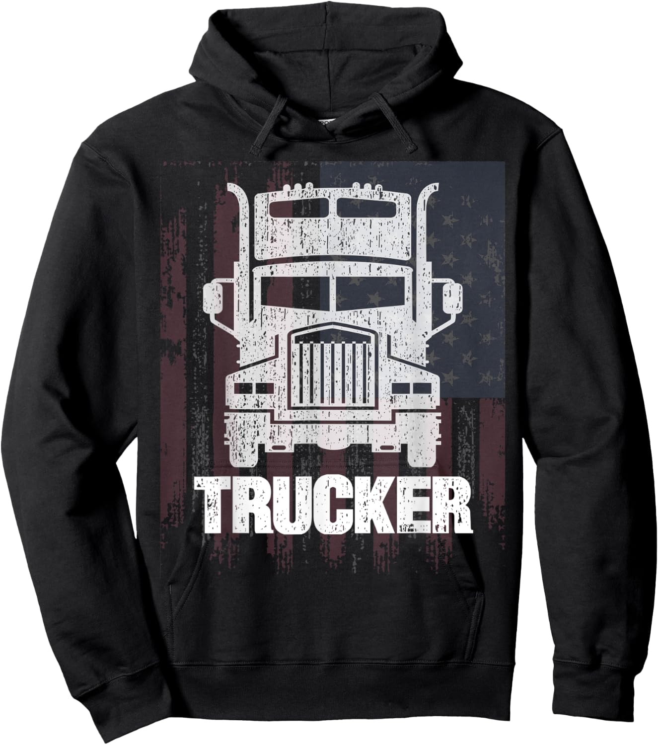 Cool Vintage Tractor Trailer Truck Drivers Gift Hoodie - Hoodie | Black