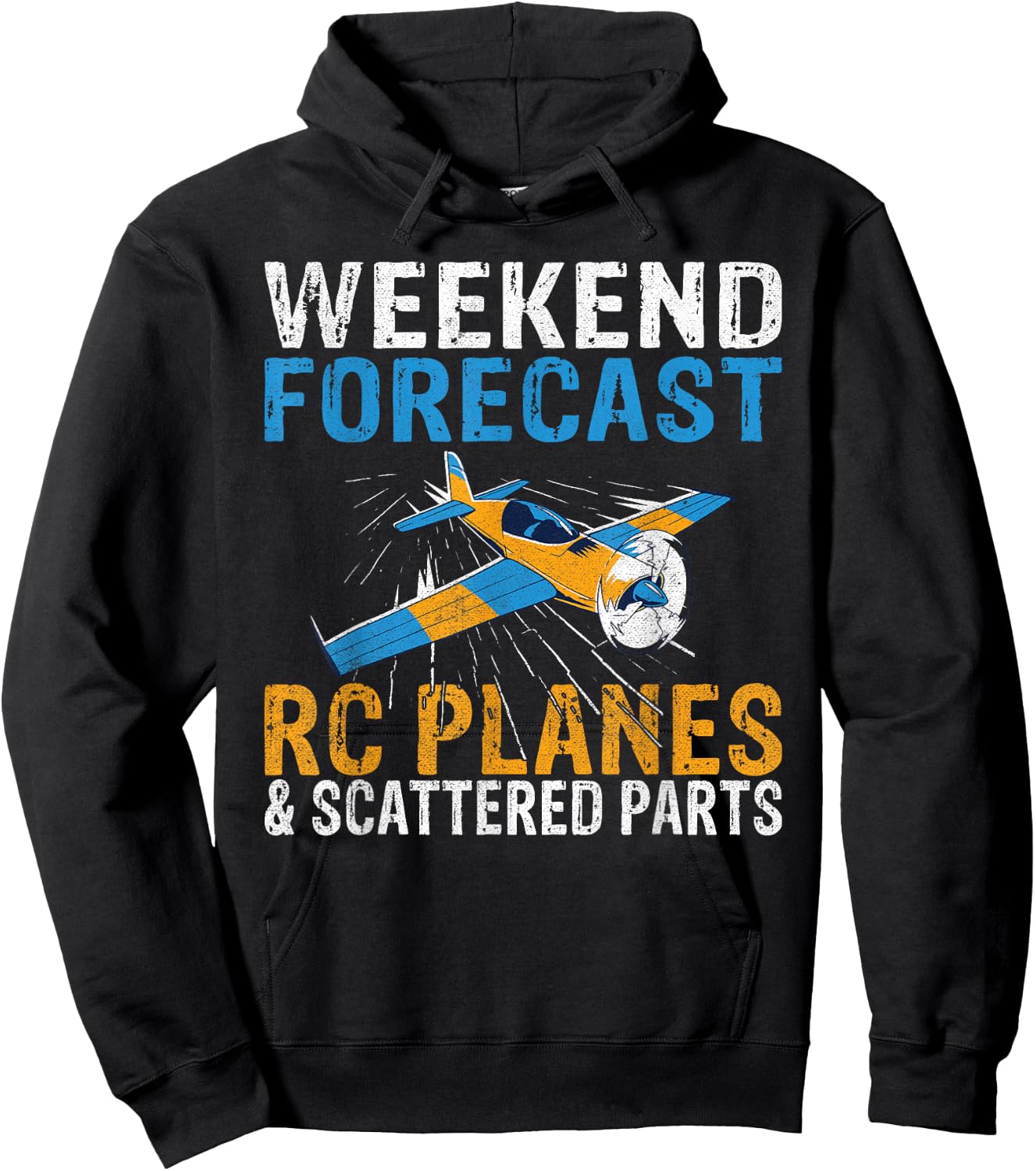 Weekend Forecast Rc Planes and scattered Parts RC Plane Hoodie - Hoodie | Black