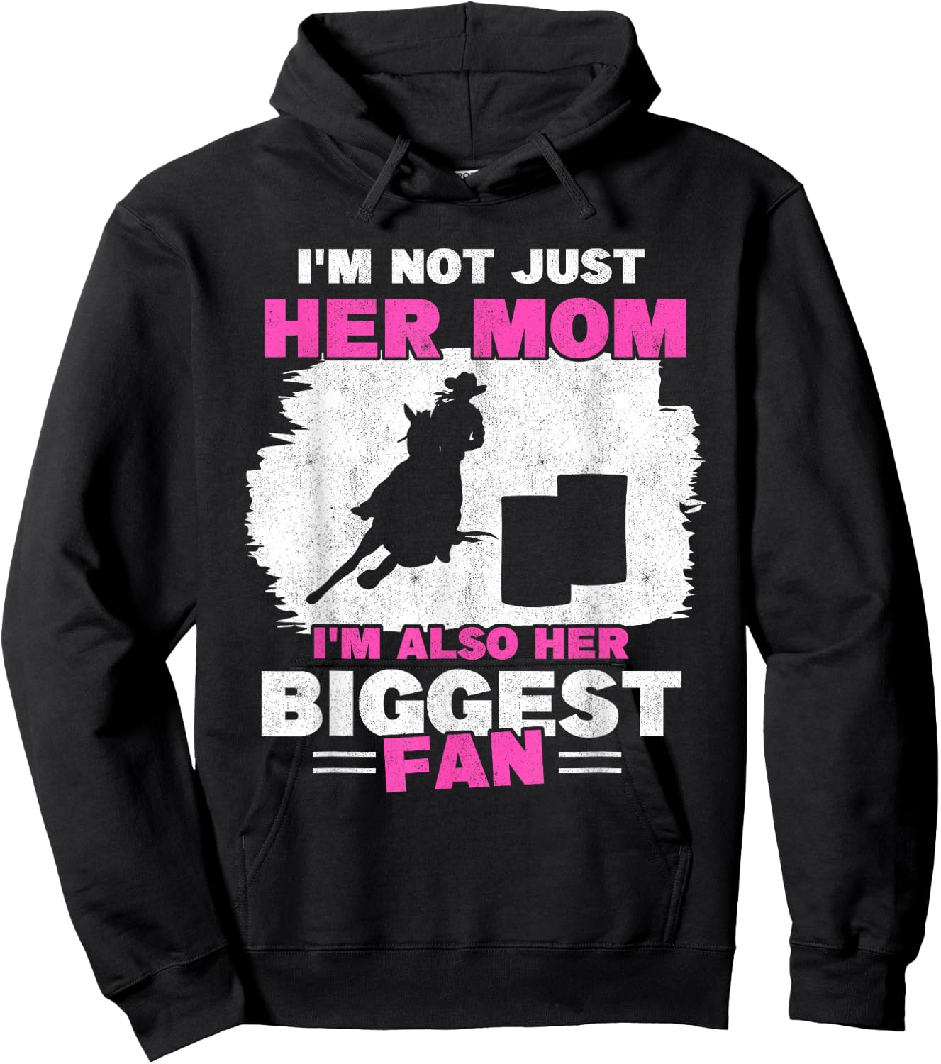 Mother Of Barrel Racer Mom Biggest Fan Horse Barrel Racing Hoodie - Hoodie | Black
