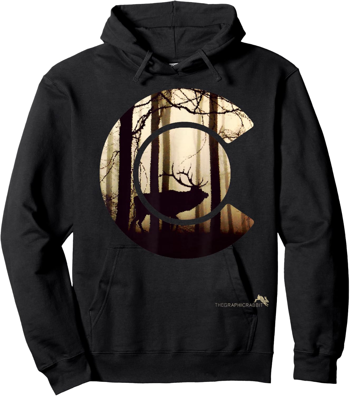 Colorado Flag Logo Elk Hunting Shirt Men Hoodie - Hoodie | Black