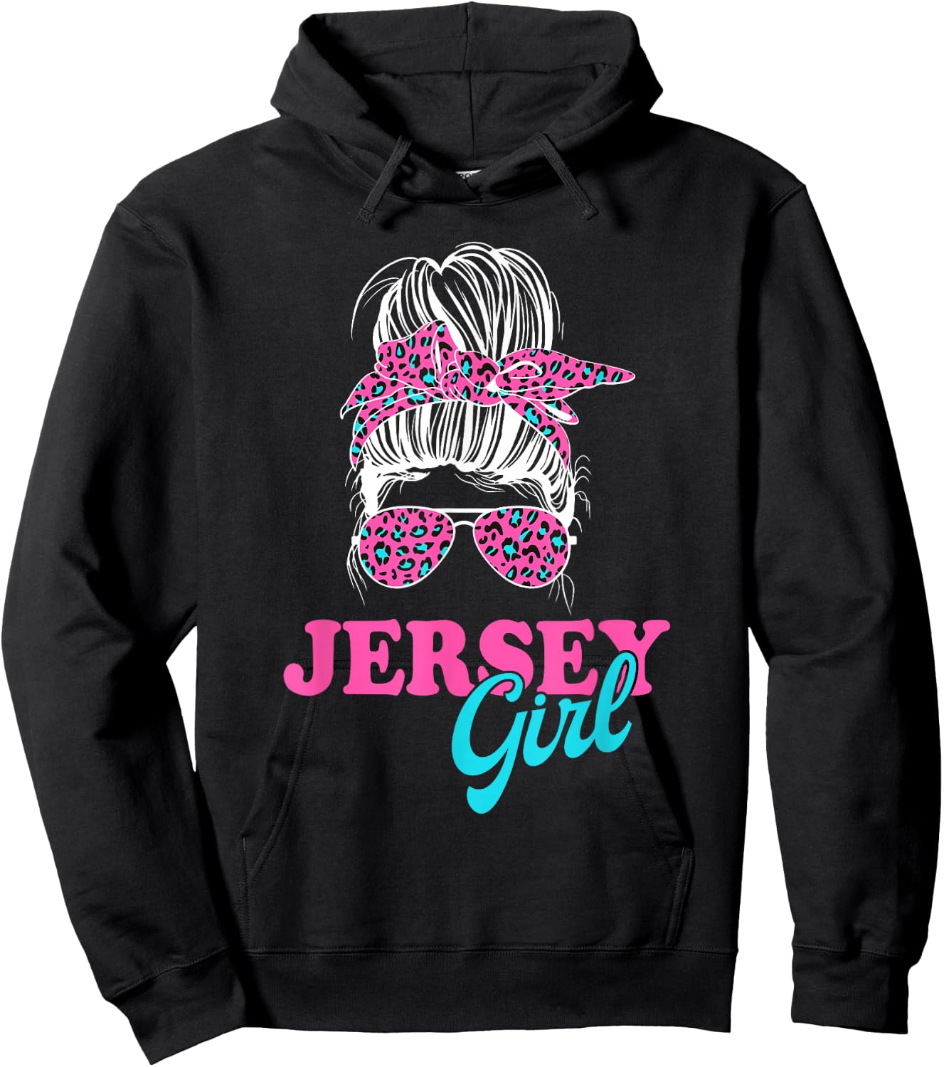 Jersey Girl Messy Bun Hoodie - Hoodie | Black