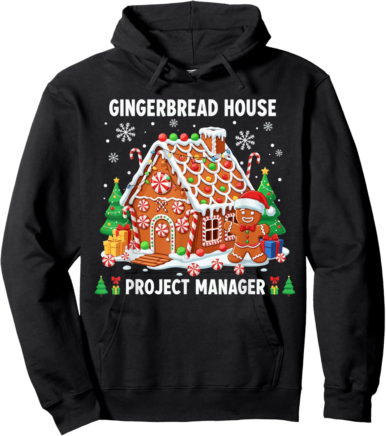 Gingerbread Man Costume, Gingerbread House Project Manager Hoodie - Hoodie | Black