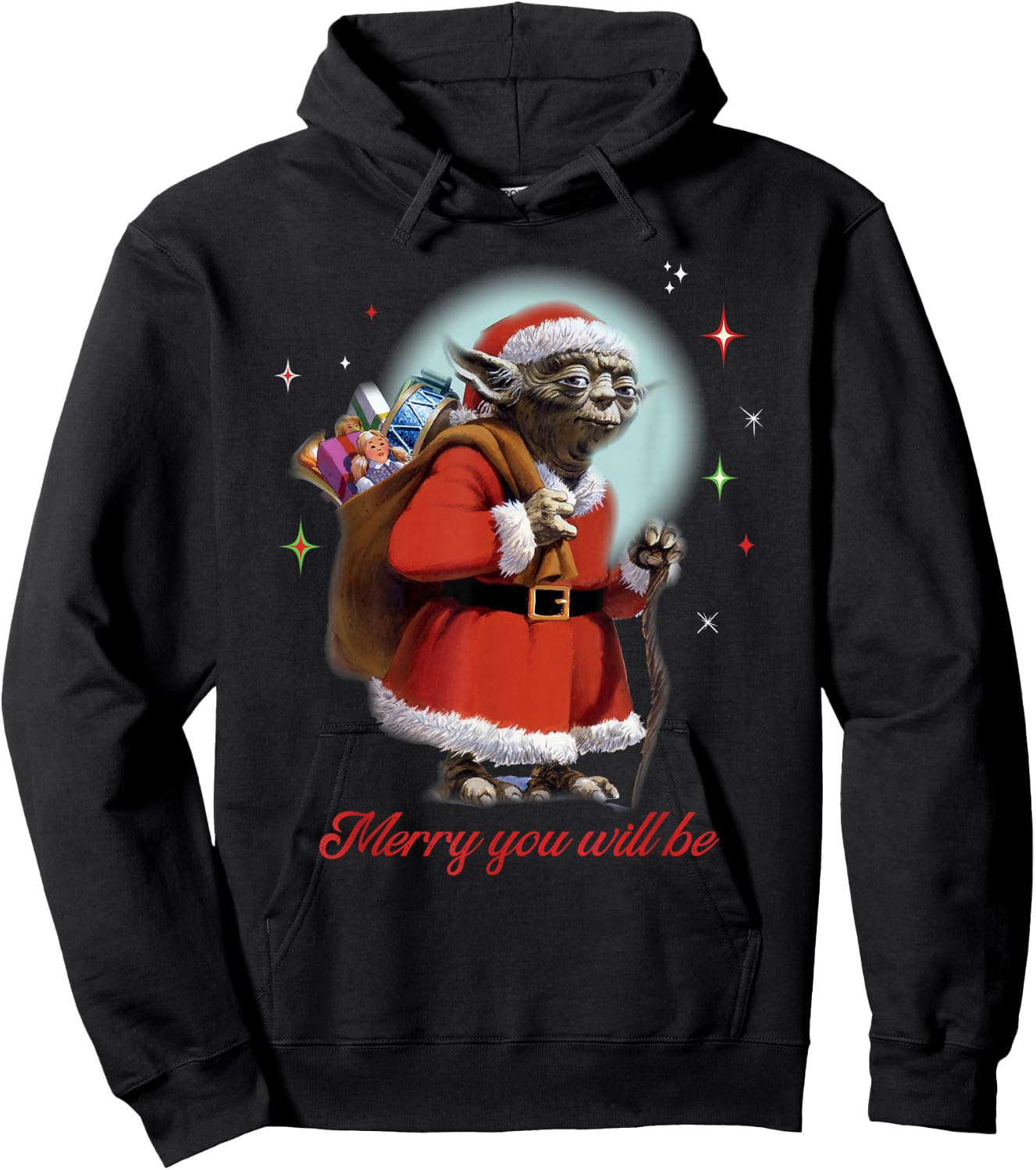 Star Wars Santa Yoda Merry You Will Be Hoodie - Hoodie | Black