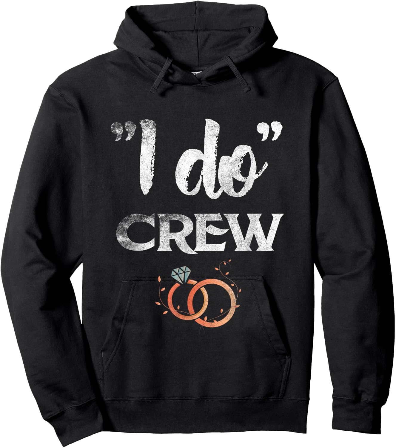 I Do Crew Wedding Bride Groom Funny T shirt Diamond Ring Hoodie - Hoodie | Black