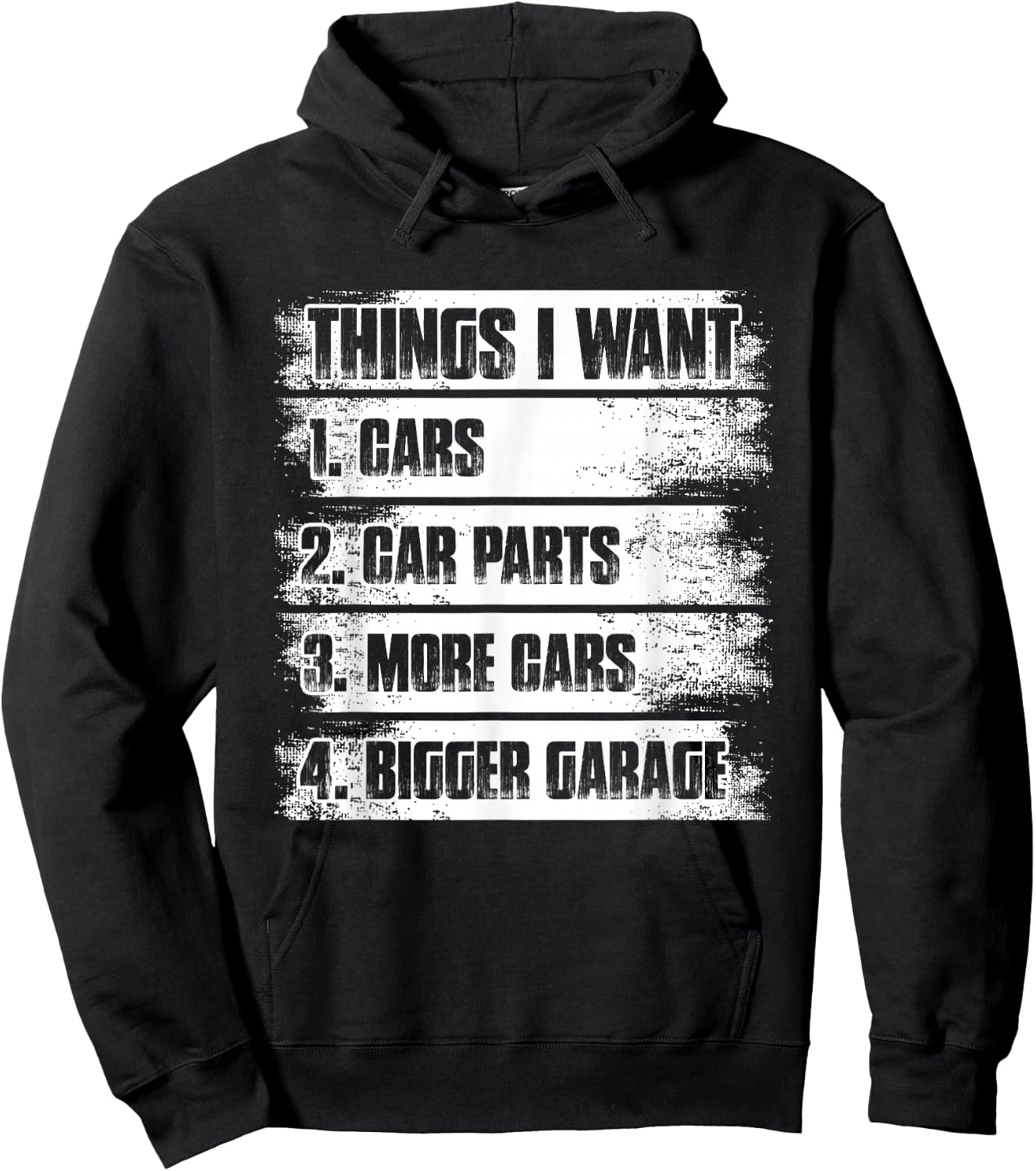 Things I Want Car Lover Mechanic Garage Car Guy Hoodie - Hoodie | Black
