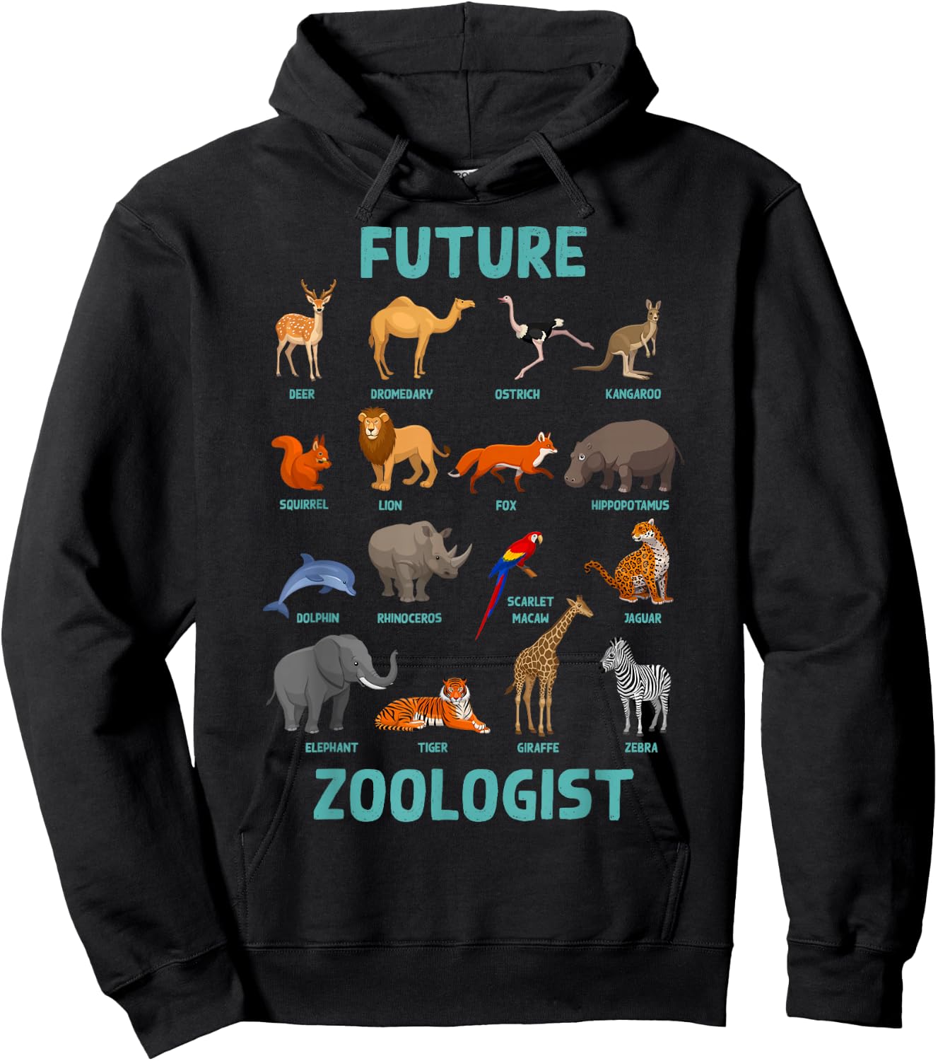 Future Zoologist Funny Wildlife Animals Zookeeper Ideas Hoodie - Hoodie | Black