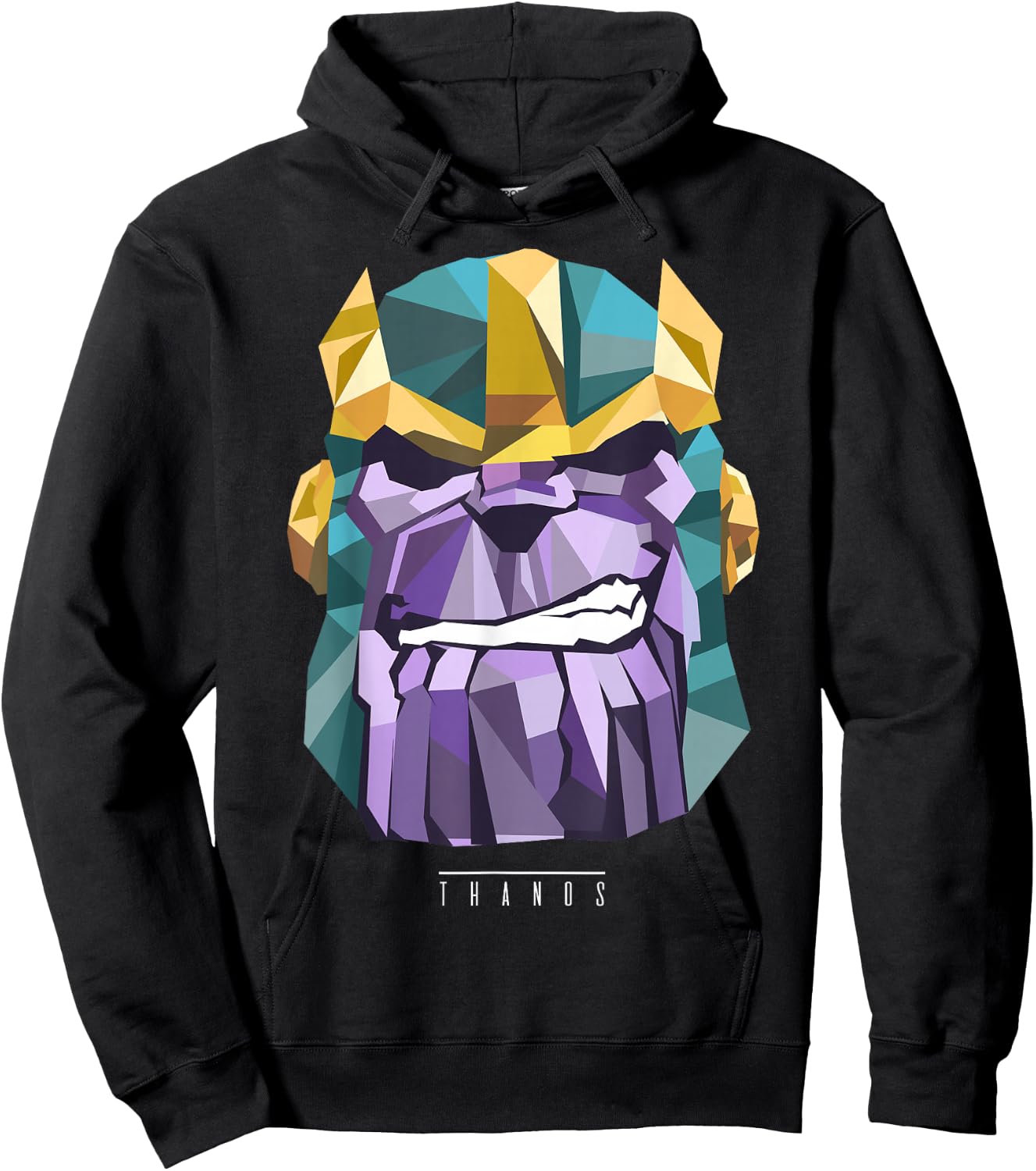 Marvel Thanos Low Poly Geometric Art Head Graphic Hoodie - Hoodie | Black