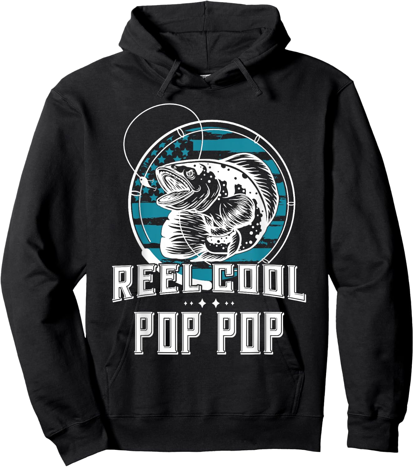 Gift Fathers Day - Reel Cool Pop Pop Fishing Hoodie - Hoodie | Black