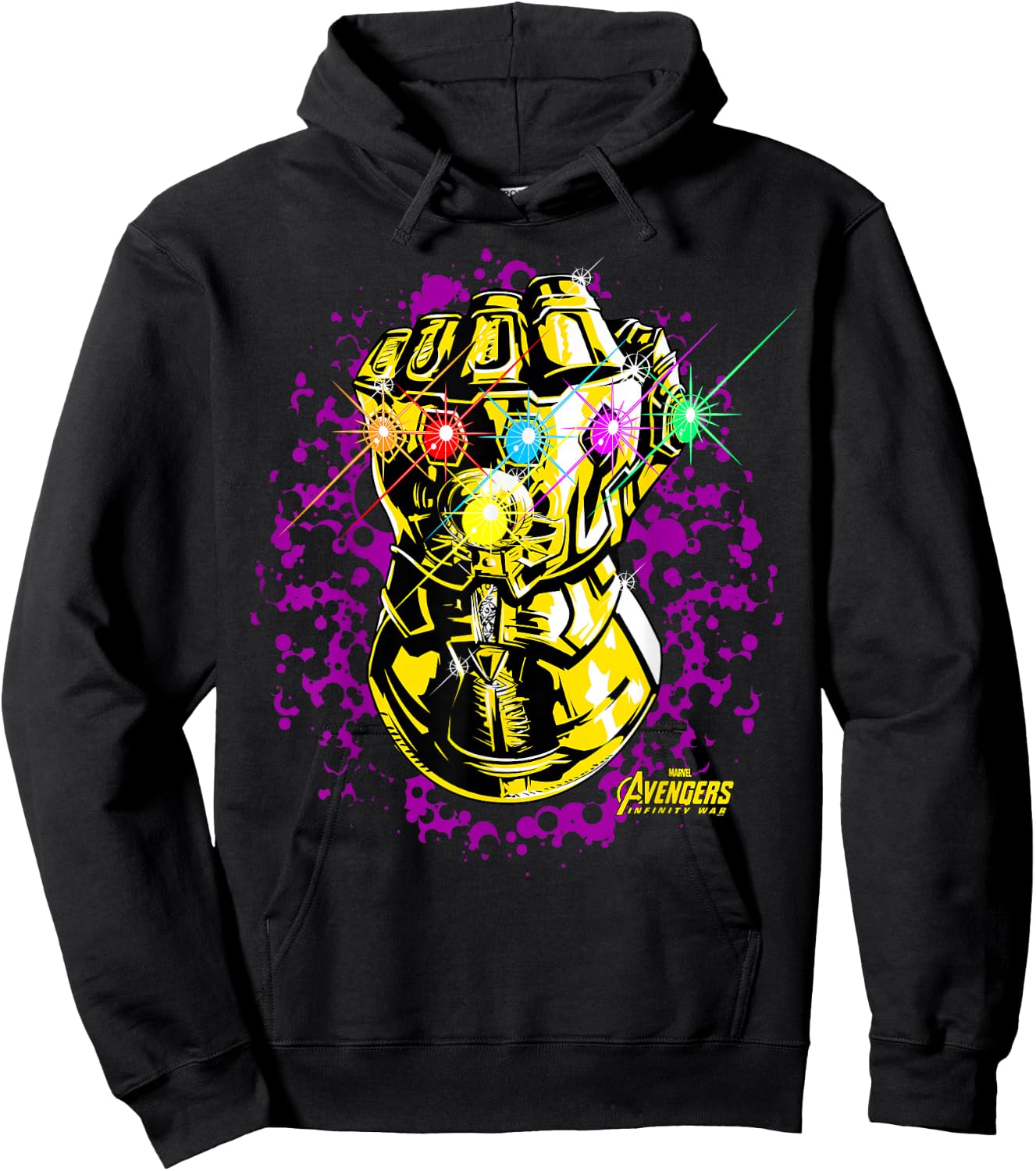 Marvel Avengers Infinity War Gauntlet Paint Graphic Hoodie - Hoodie | Black