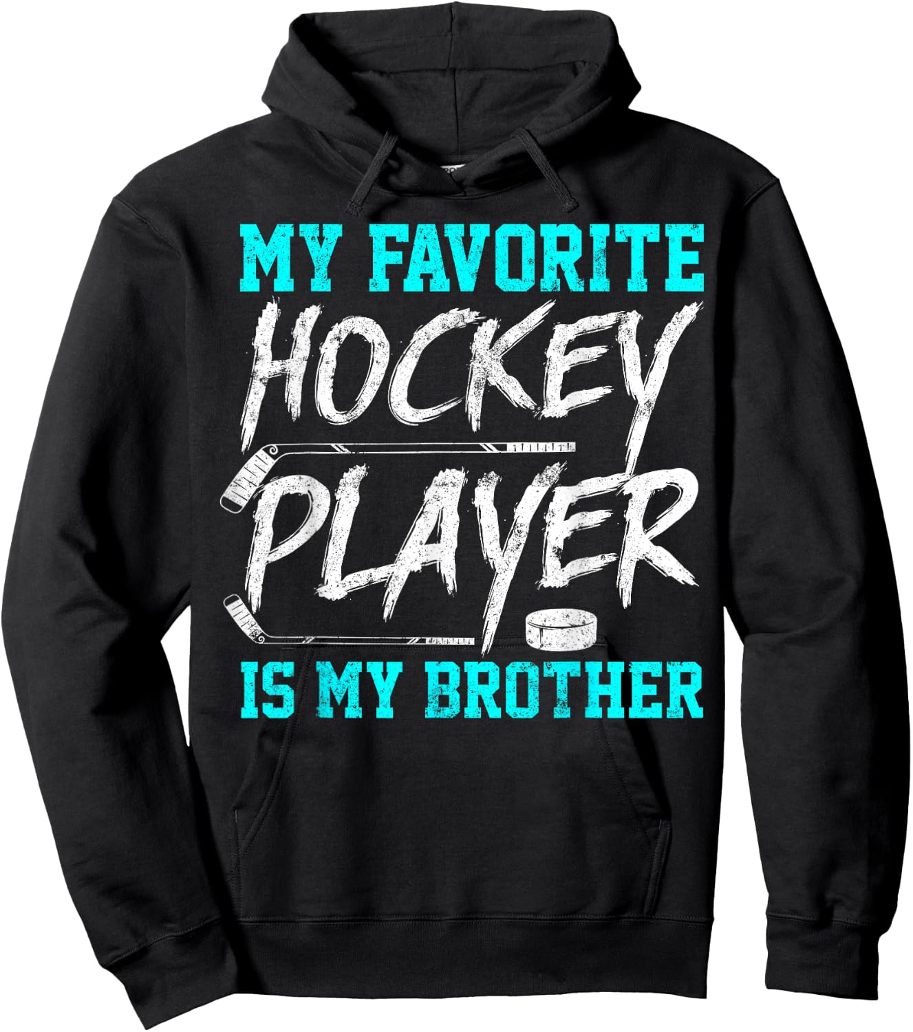 Celebratory Favorite Hockey Player Brother Sibling Sister Hoodie - Hoodie | Black