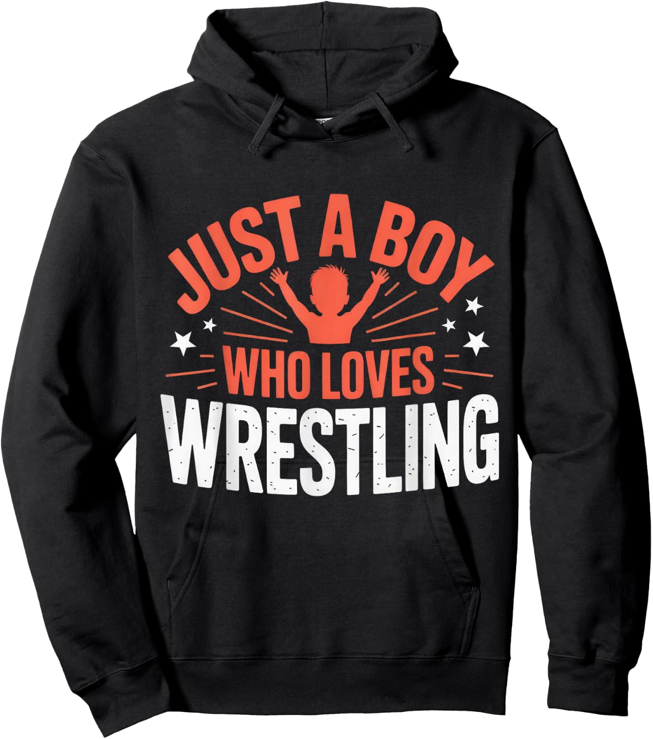 Just a Boy Who Loves Wrestling, Boys & Children, Wrestler Boy Hoodie - Hoodie | Black