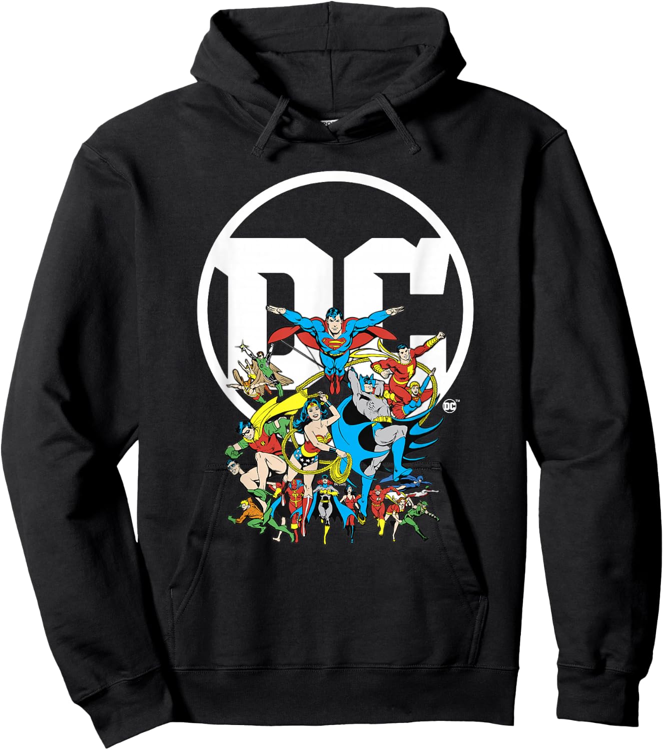 DC Comics Character Group Logo Poster Hoodie - Hoodie | Black