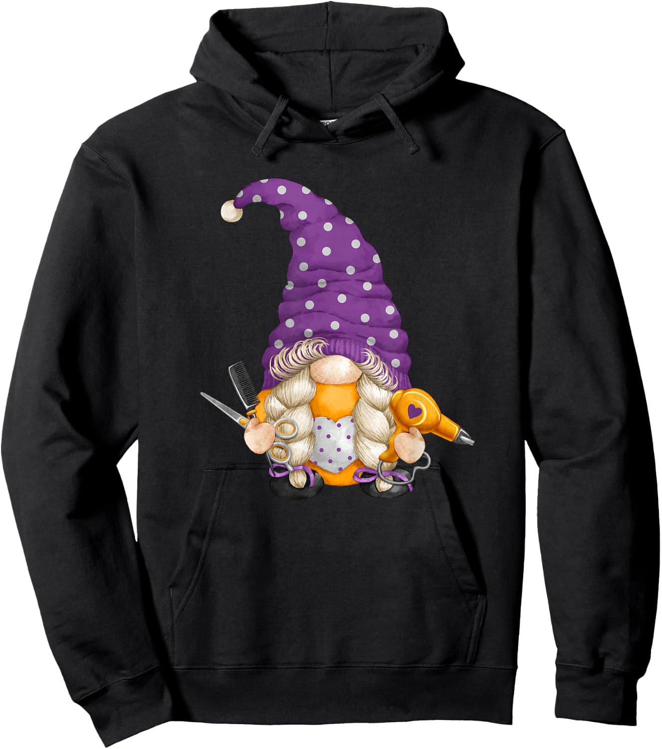 Cute Hairdresser Gnome Who Loves Styling & Gnomies Hoodie - Hoodie | Black