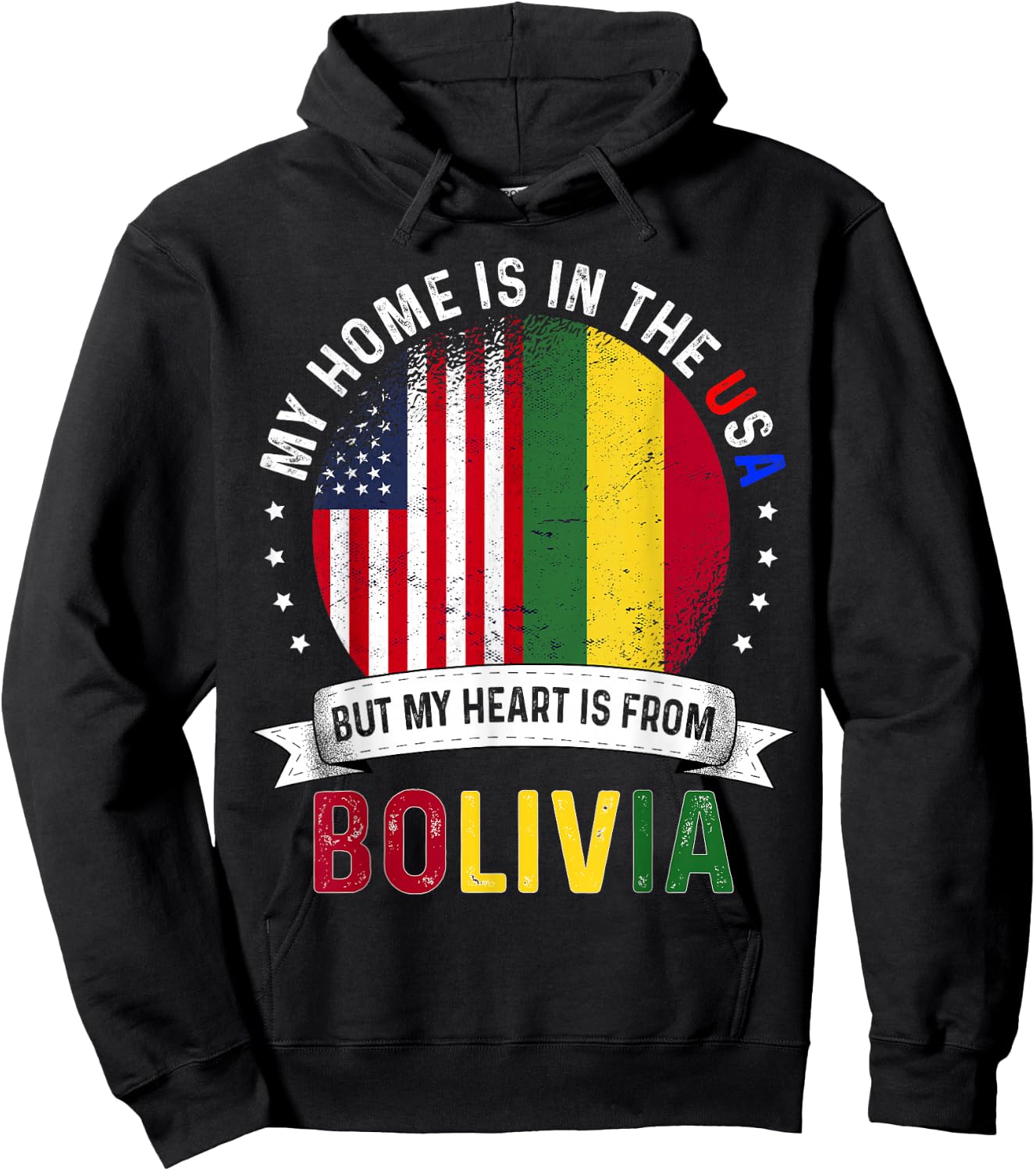 Bolivian American Patriot Heart is from Bolivia Flag Hoodie - Hoodie | Black