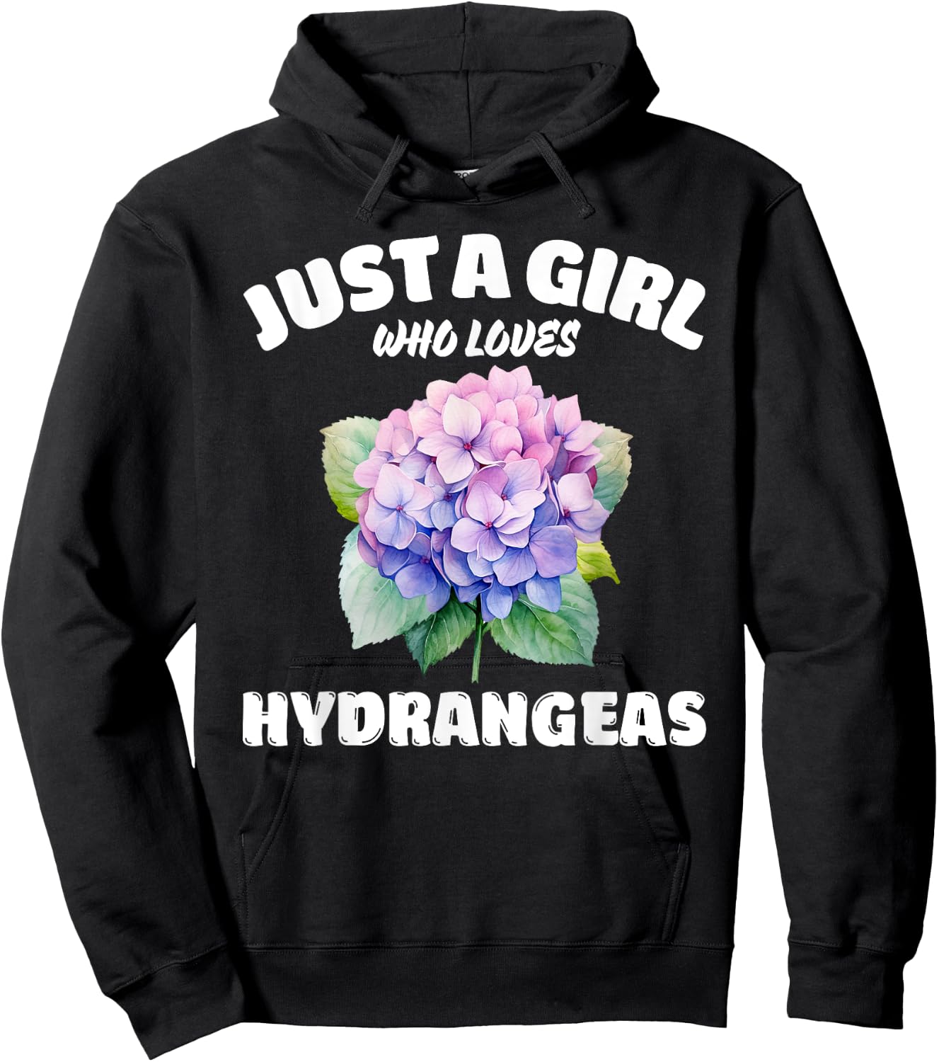 Just A Girl Who Loves Hydrangeas, Hydrangea Flowers Lover Hoodie - Hoodie | Black