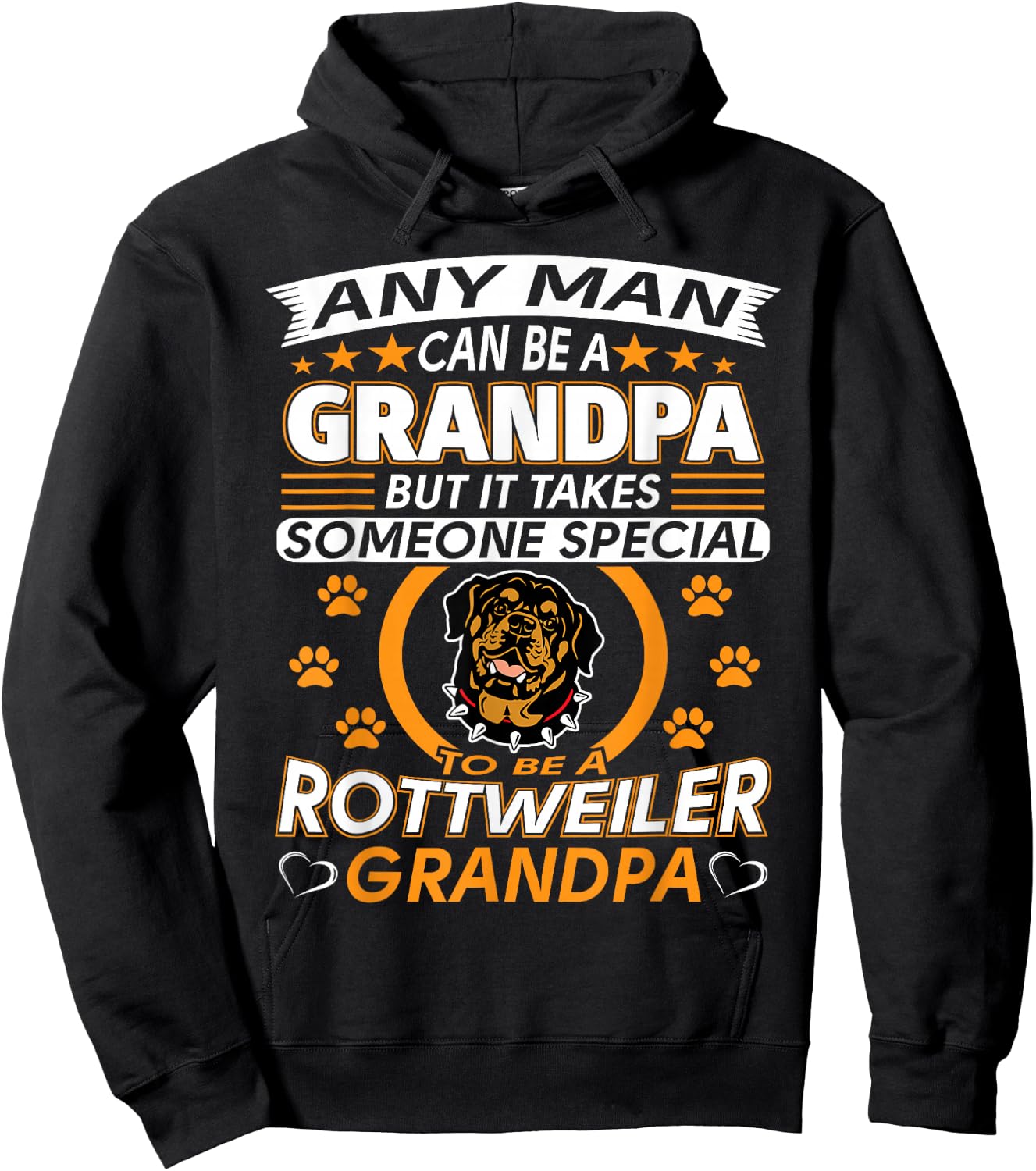 Rottweiler Grandpa T Shirt Best Gift Grandparents Day Hoodie - Hoodie | Black