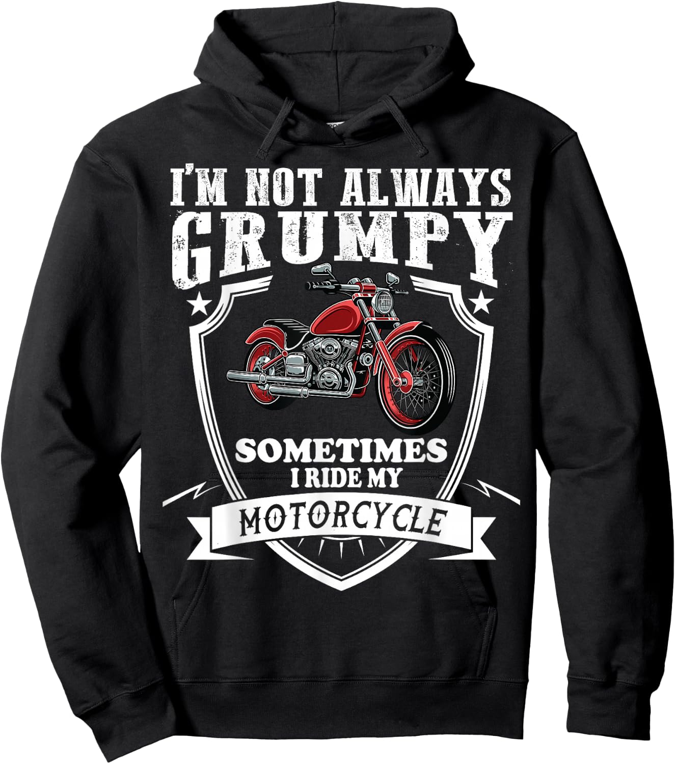 Funny Motorcycle Lover Quote Cool For Grandpa Biker Hoodie - Hoodie | Black