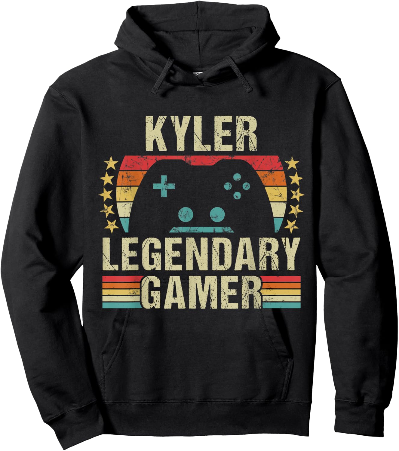 Kyler Gamer Retro Gaming Vintage Game Personalized 70s Hoodie - Hoodie | Black
