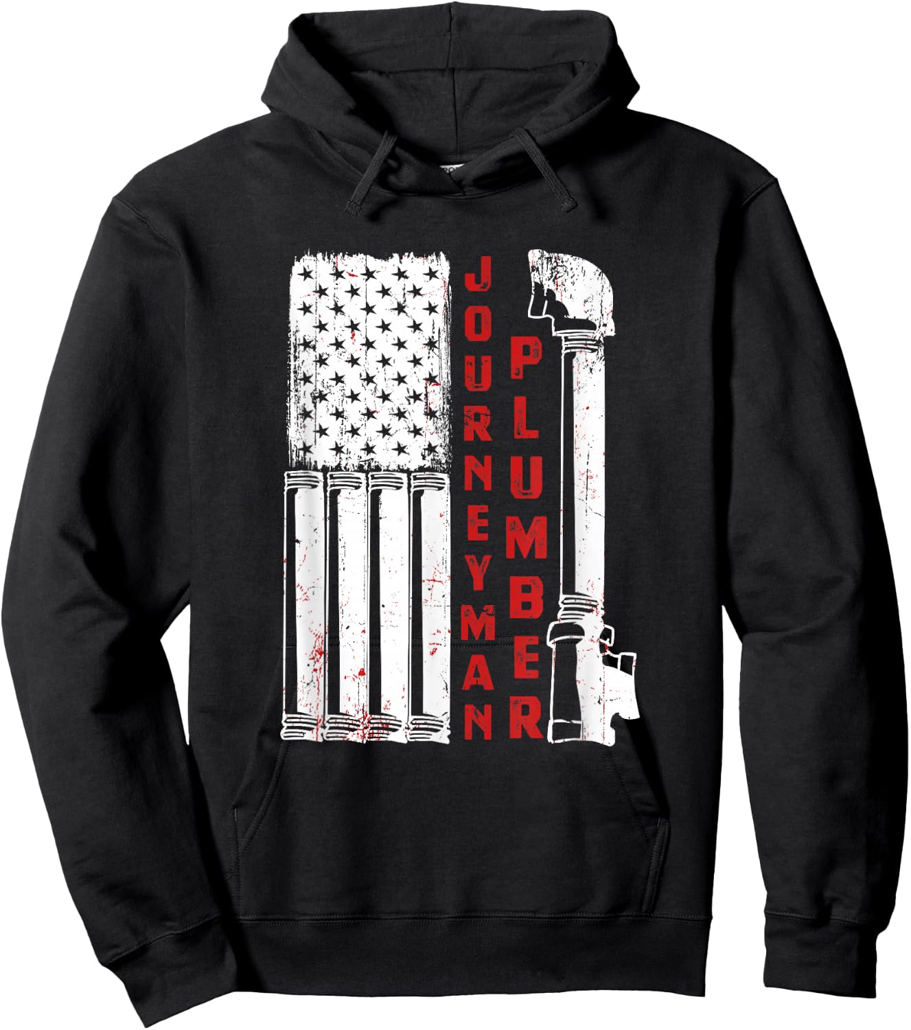 USA American Patriotic Plumber for Journeyman or Handyman Hoodie - Hoodie | Black