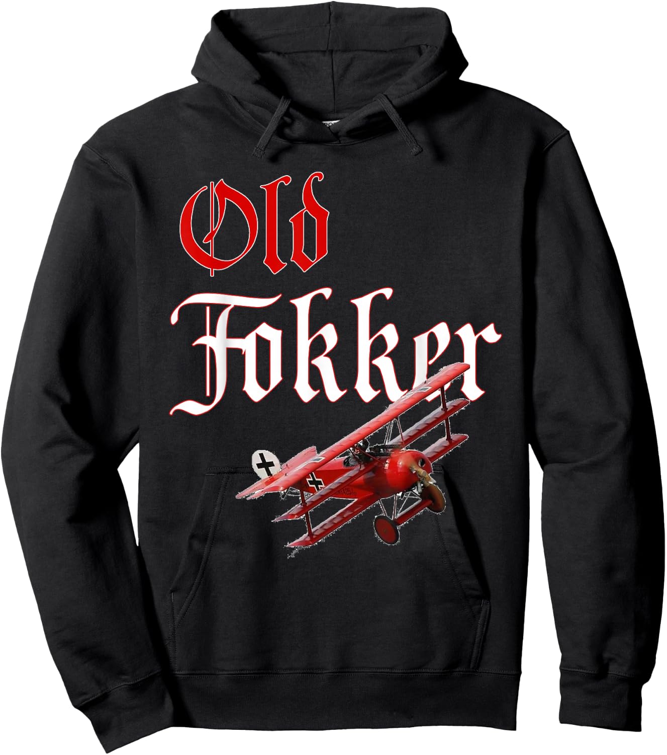 Old Fokker DR1 Triplane WW1 Fighter Plane Gift Hoodie - Hoodie | Black
