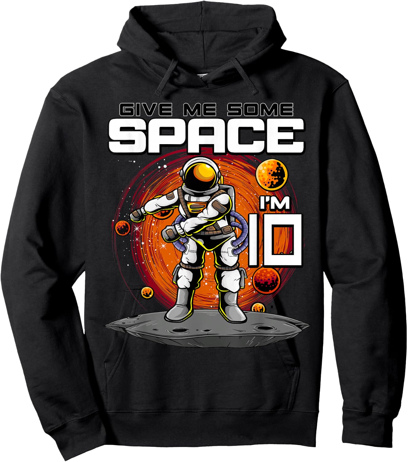 10th Birthday Astronaut Give Me Some Space I'm 10 Years Old Hoodie - Hoodie | Black