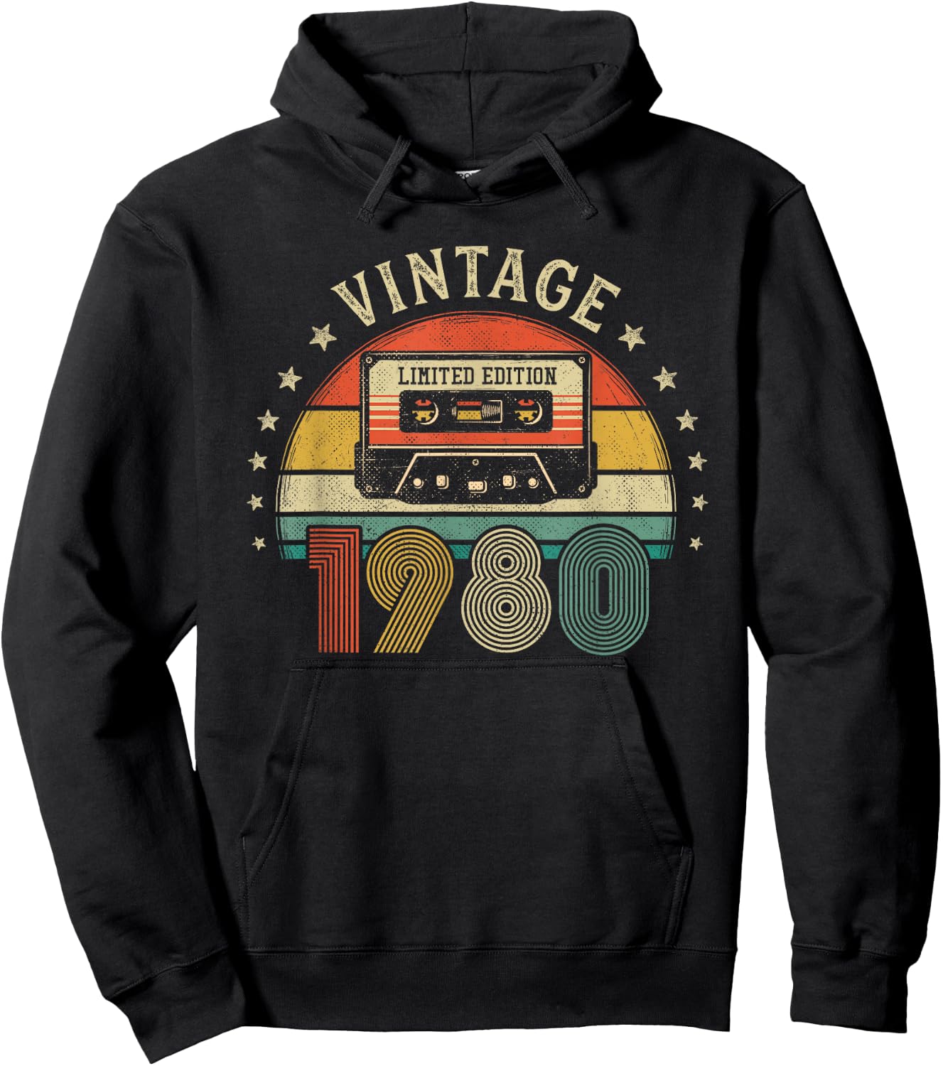 Vintage 1980 Retro Cassette Tape - 46th Birthday Hoodie - Hoodie | Black