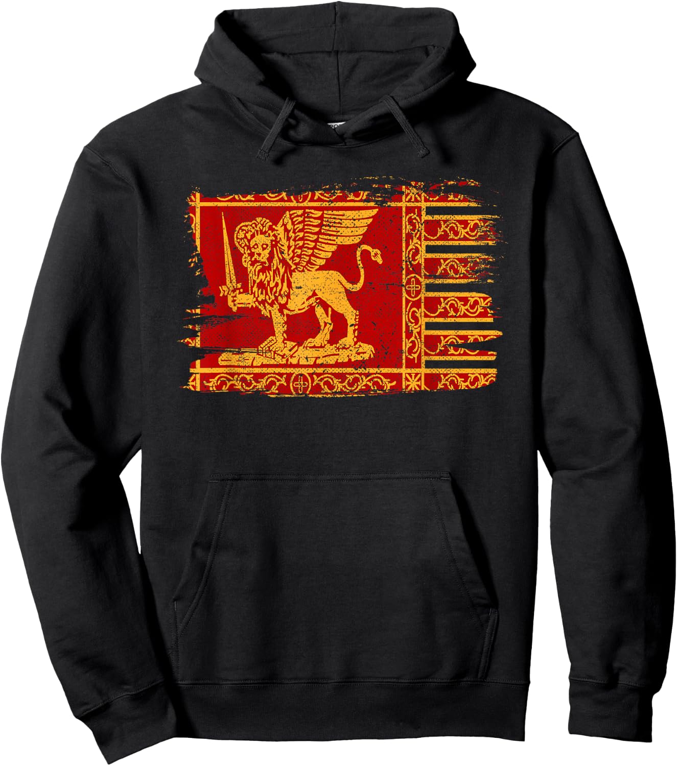 Republic of Venice Veneto Italy Flag Winged Lion Gonfalone Hoodie - Hoodie | Black
