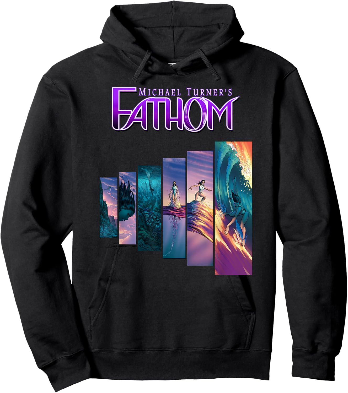 Michael Turner's "Fathom" Aspen Matthews Surf Panels Hoodie - Hoodie | Black
