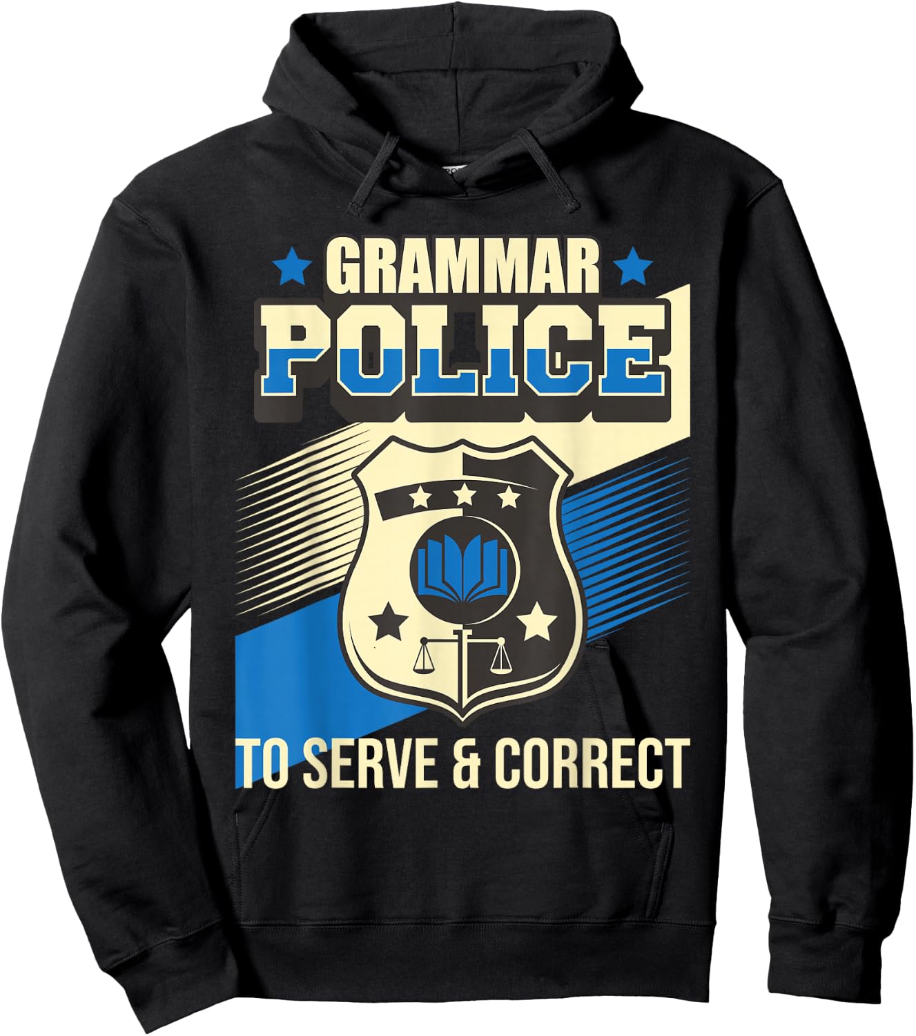 Grammar Police to Serve & Correct - English Grammarian Hoodie - Hoodie | Black