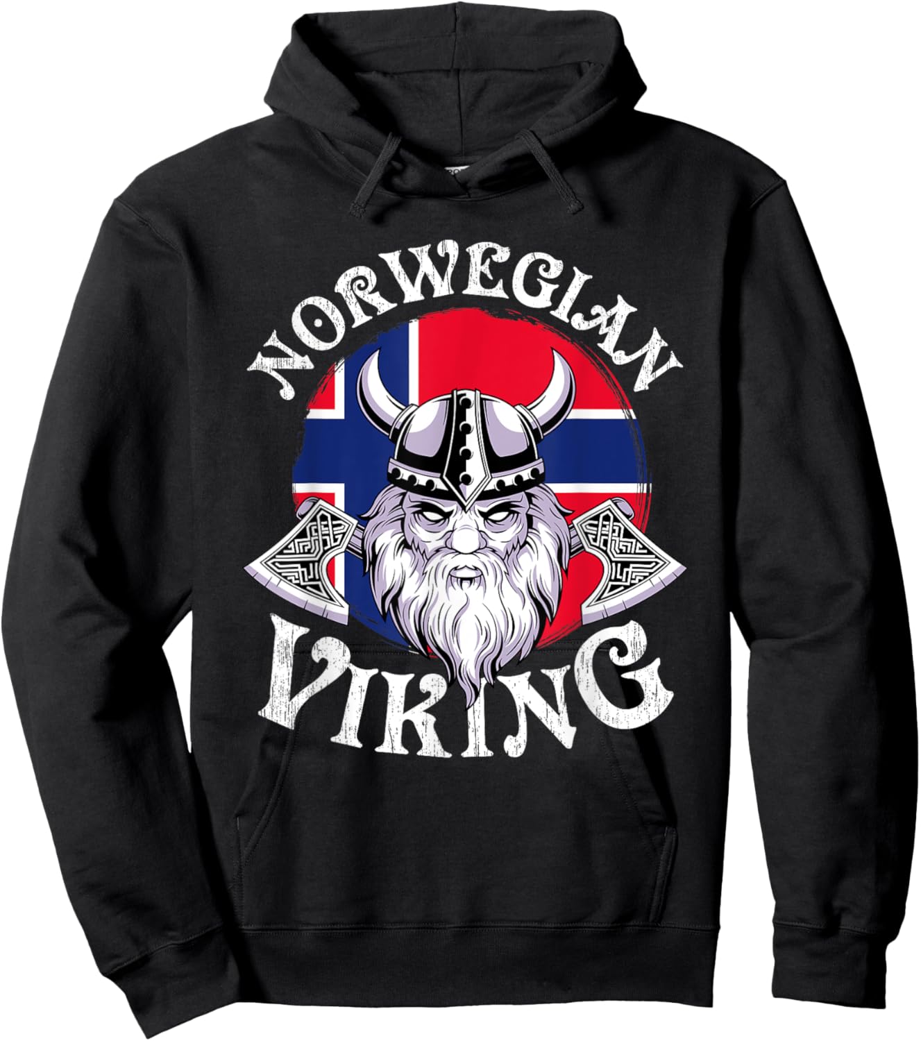 Cool Norwegian Viking Funny Norway Flag Vikings Lover Gift Hoodie - Hoodie | Black