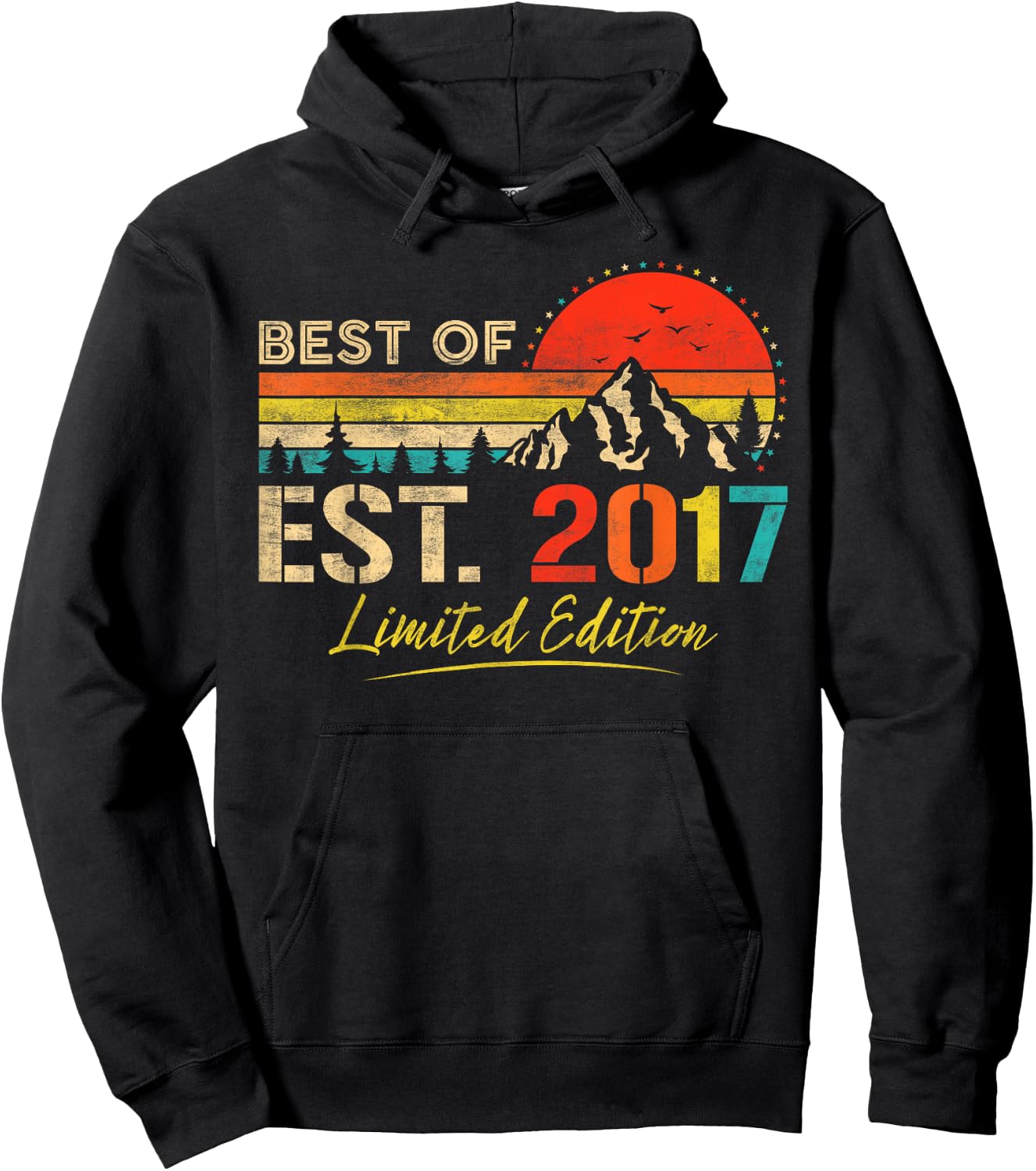 Best Of Est 2017 Limited Edition Vintage Year 2017 Birthday Hoodie - Hoodie | Black
