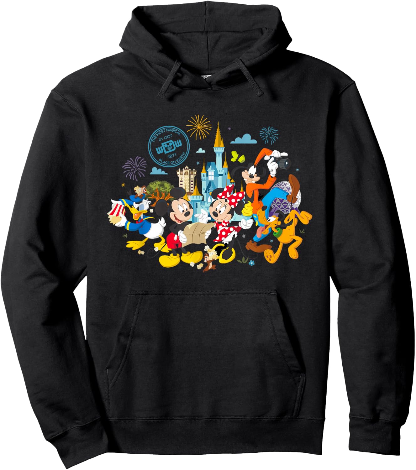 Walt Disney World 50th Anniversary Mickey and Friends Small Hoodie - Hoodie | Black
