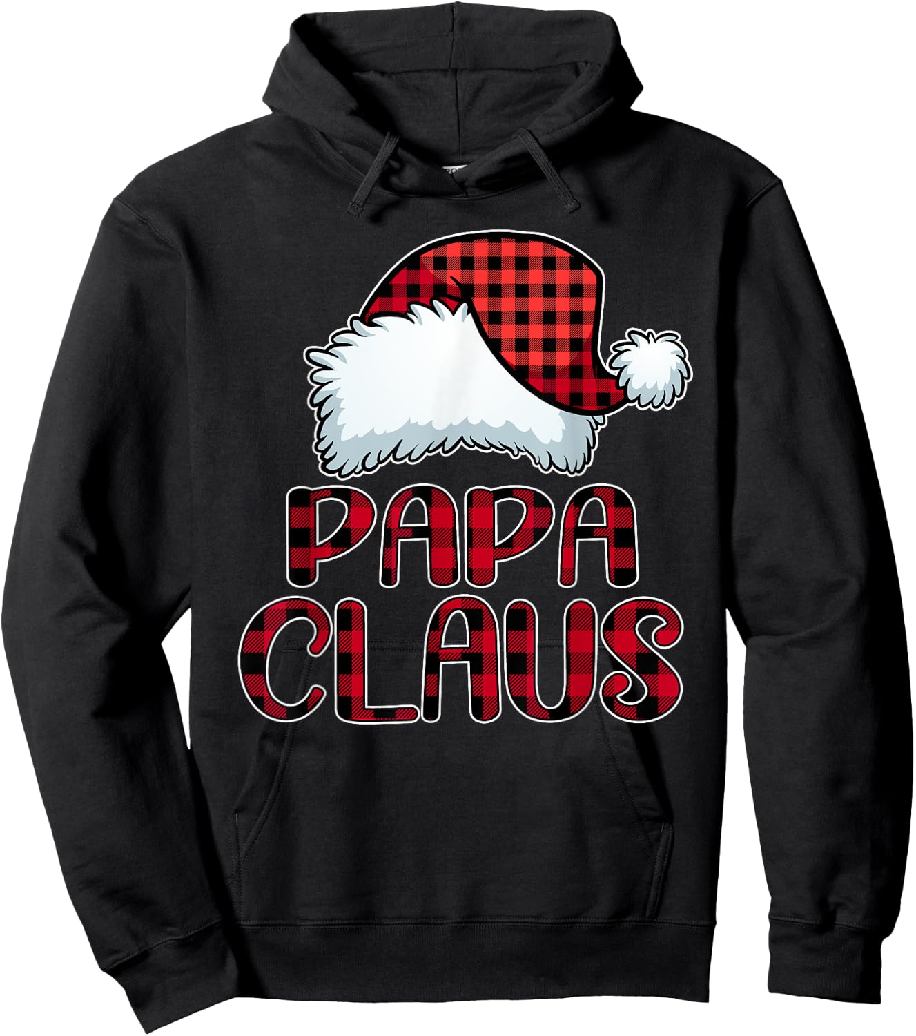 Papa Claus Shirt Funny Christmas Pajama Family Matching Hoodie - Hoodie | Black