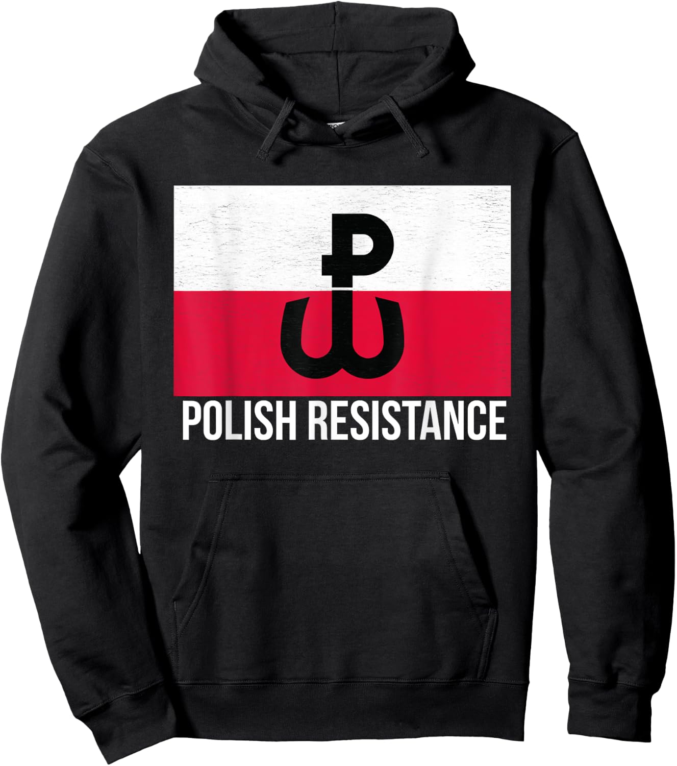 Flag of Poland Polish Resistance T Shirt Hoodie - Hoodie | Black