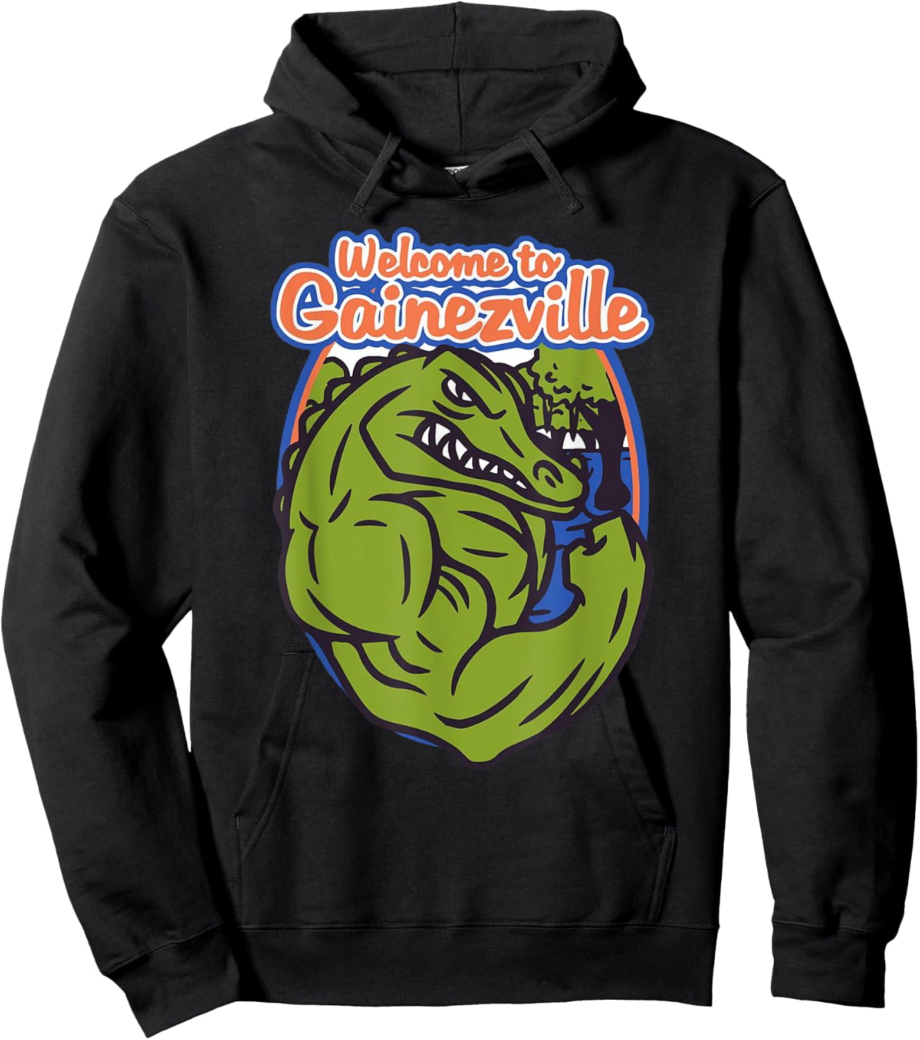 Gainezville Florida Gator flexing muscle Hoodie - Hoodie | Black