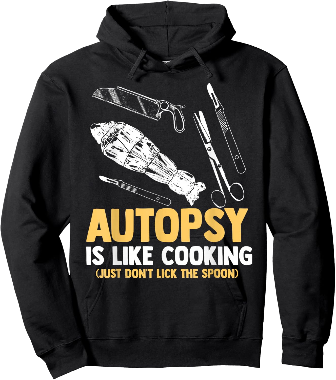 Funny Forensic Scientist Autopsy Cooking Don't Lick Spoon Hoodie - Hoodie | Black