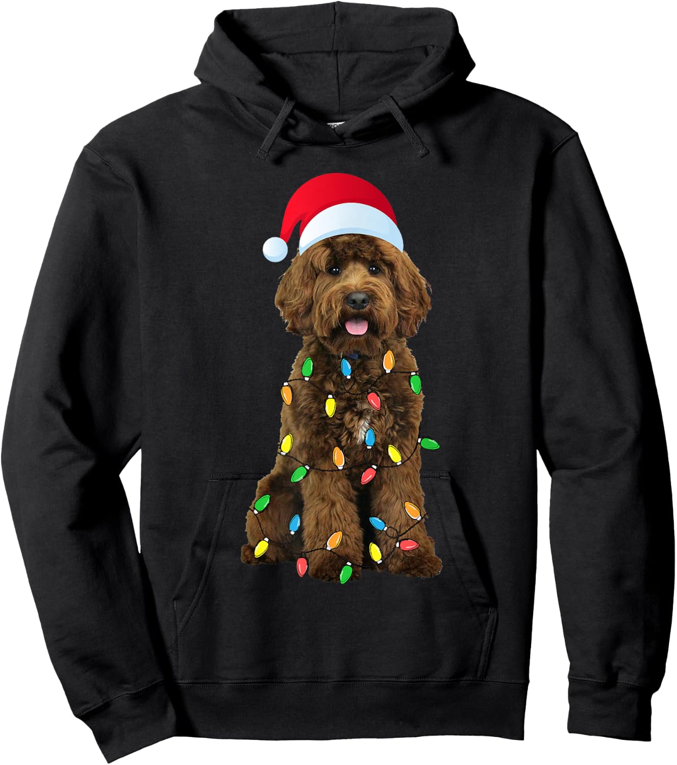 Labradoodle Xmas Dog Funny Christmas Women Kids Hoodie - Hoodie | Black