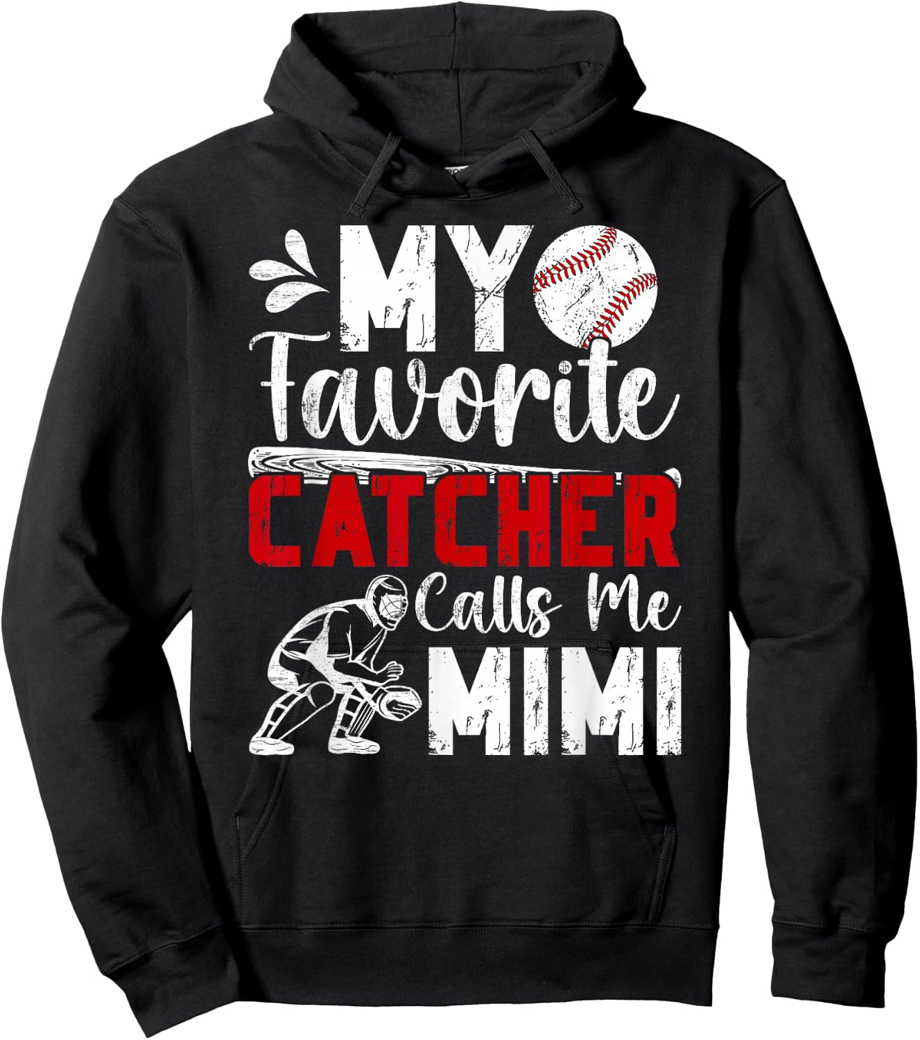 My Favorite Baseball Catcher Mimi Of A Baseball Catcher Hoodie - Hoodie | Black