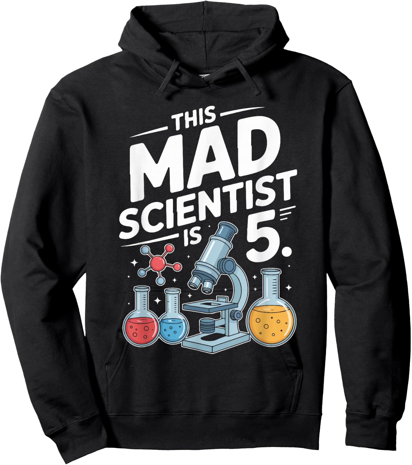 This Mad Scientist is 5 Birthday Science Fun Hoodie - Hoodie | Black