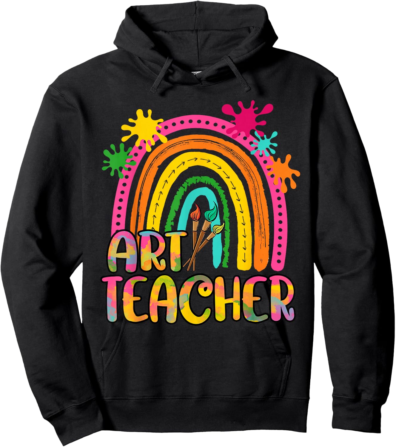Rainbow Art Teacher Shirt for Artist Teacher Team Men Women Hoodie - Hoodie | Black