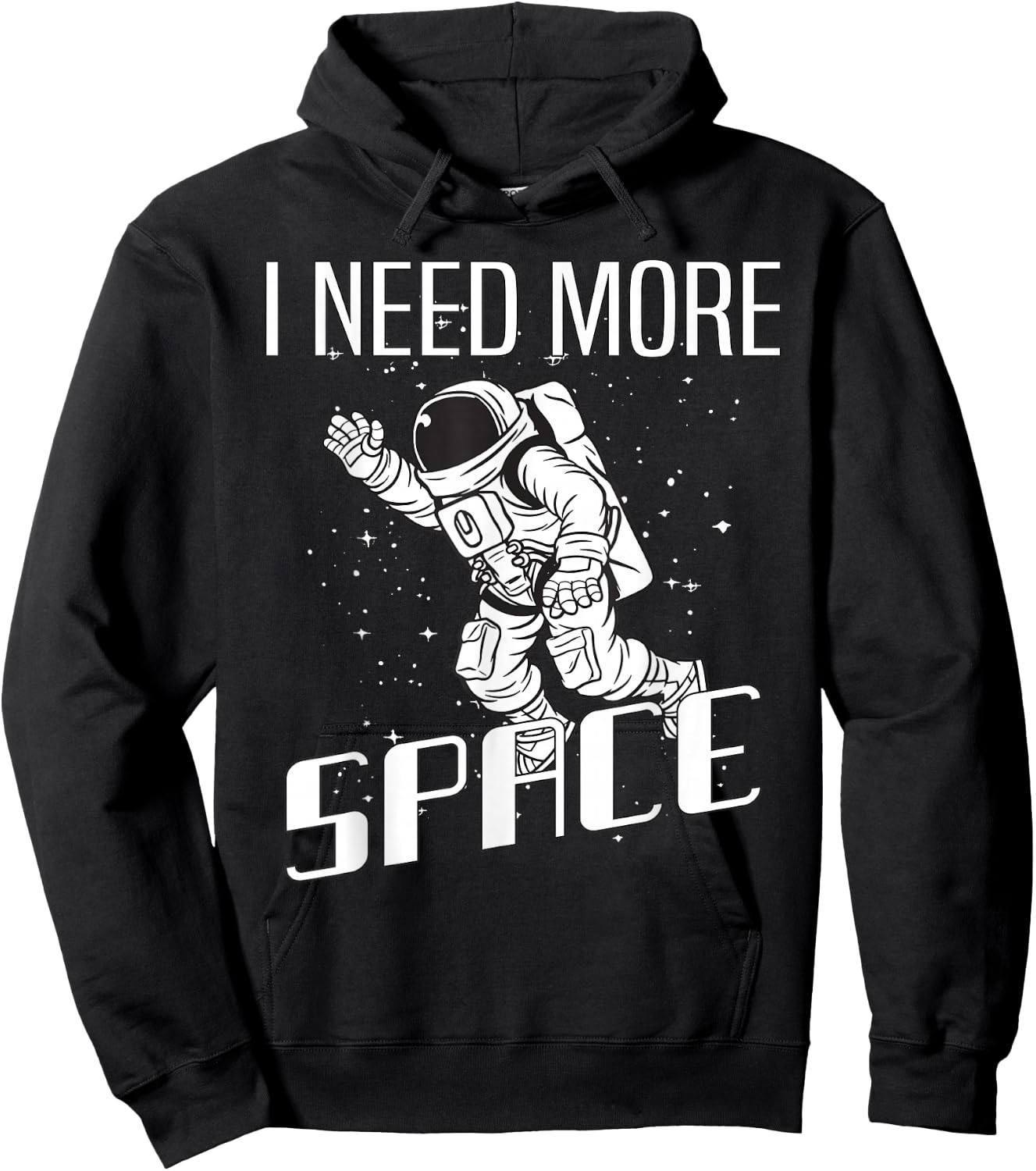 I Need More Space - Solar System and Astronaut Hoodie - Hoodie | Black